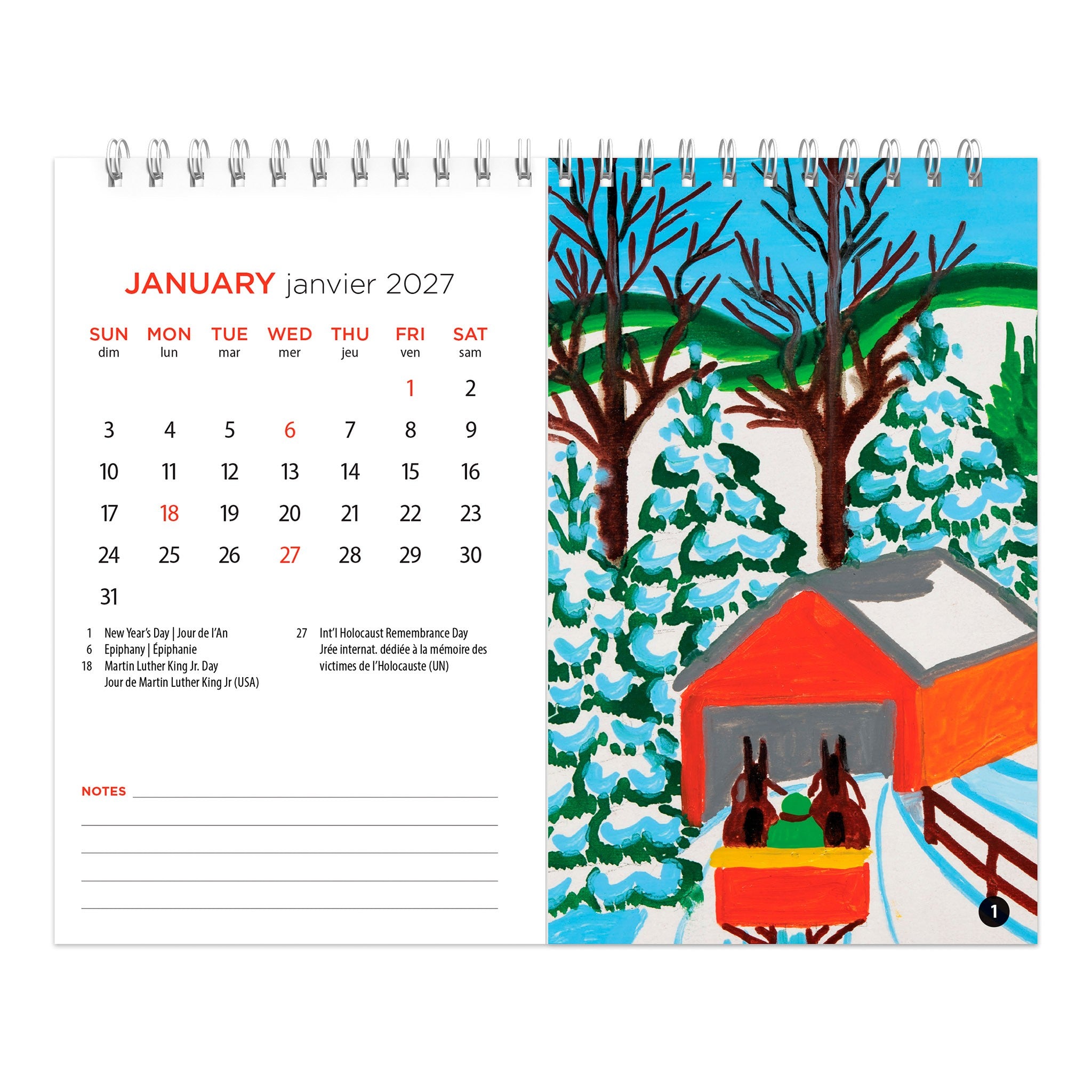 Maud Lewis Double-View 2027 Easel Calendar