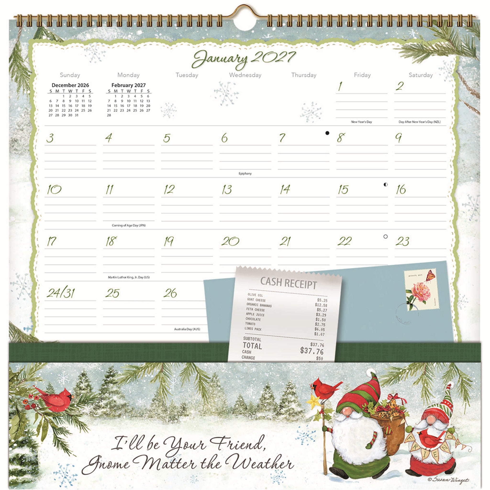 Gnomes Note Nook 2027 Wall Calendar