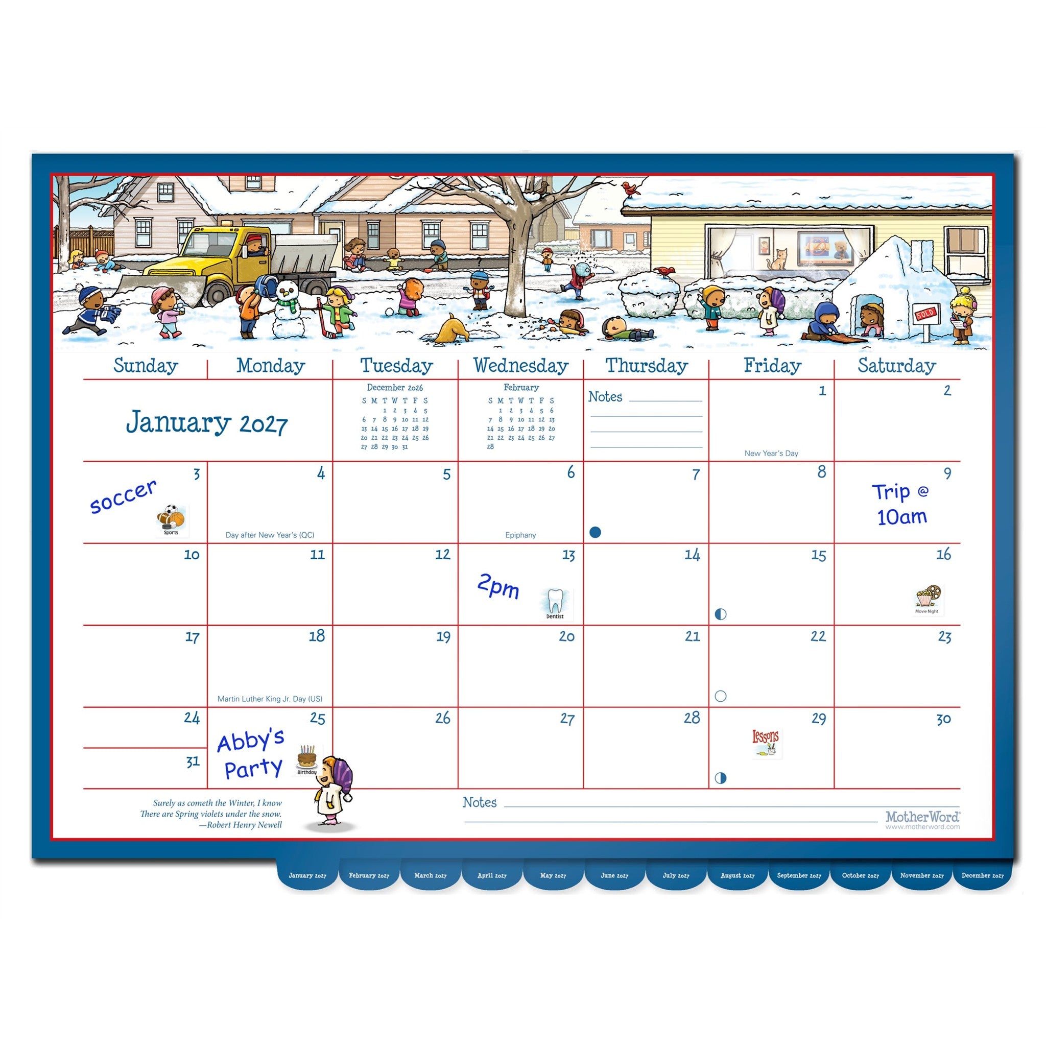 MotherWord Ultimate Family Deluxe 2026-2027 Wall Calendar