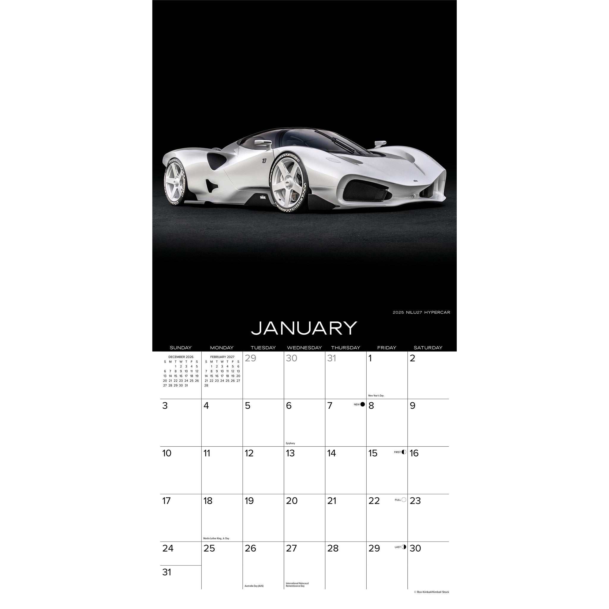 Dream Cars 2027 Wall Calendar
