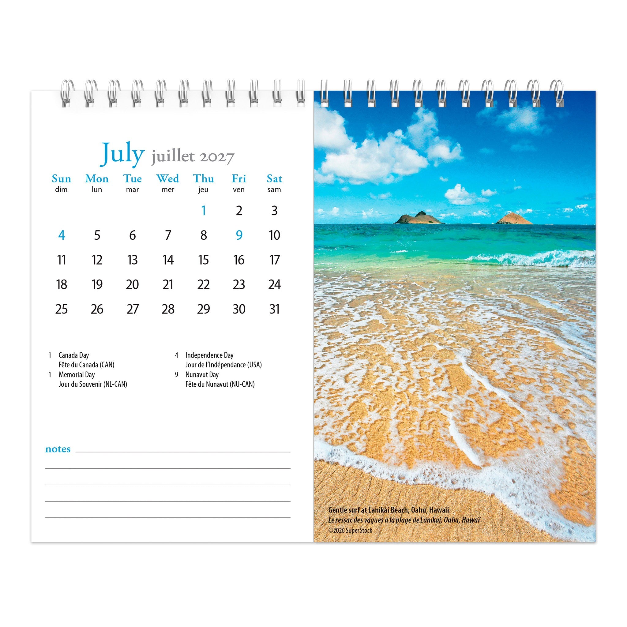 Beaches Double-View 2027 Easel Calendar