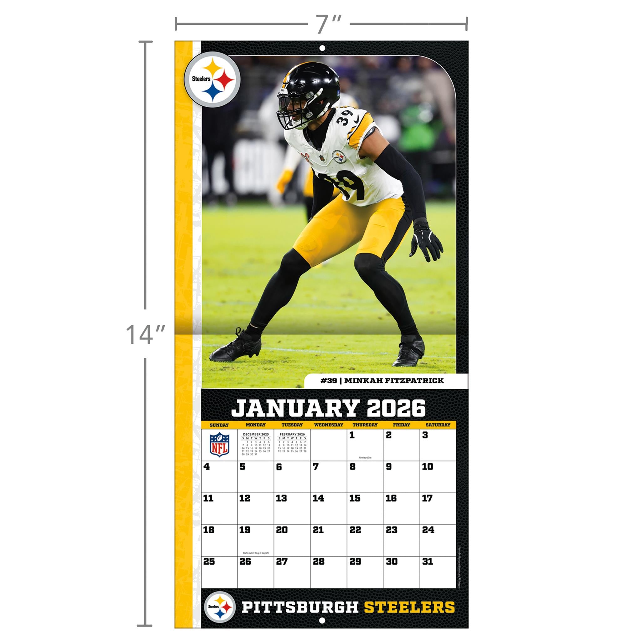 NFL Pittsburgh Steelers 2026 Mini Calendar - Online Only