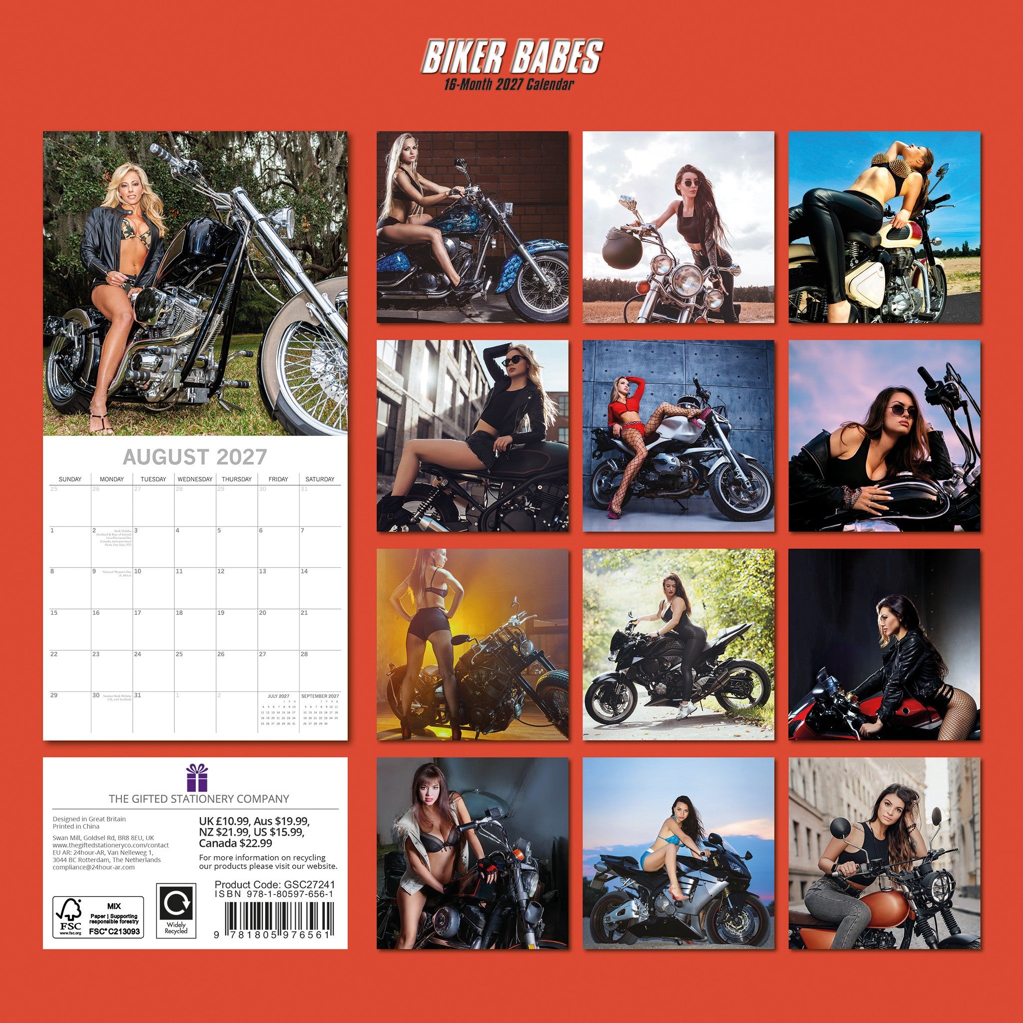 Biker Babes 2027 Wall Calendar