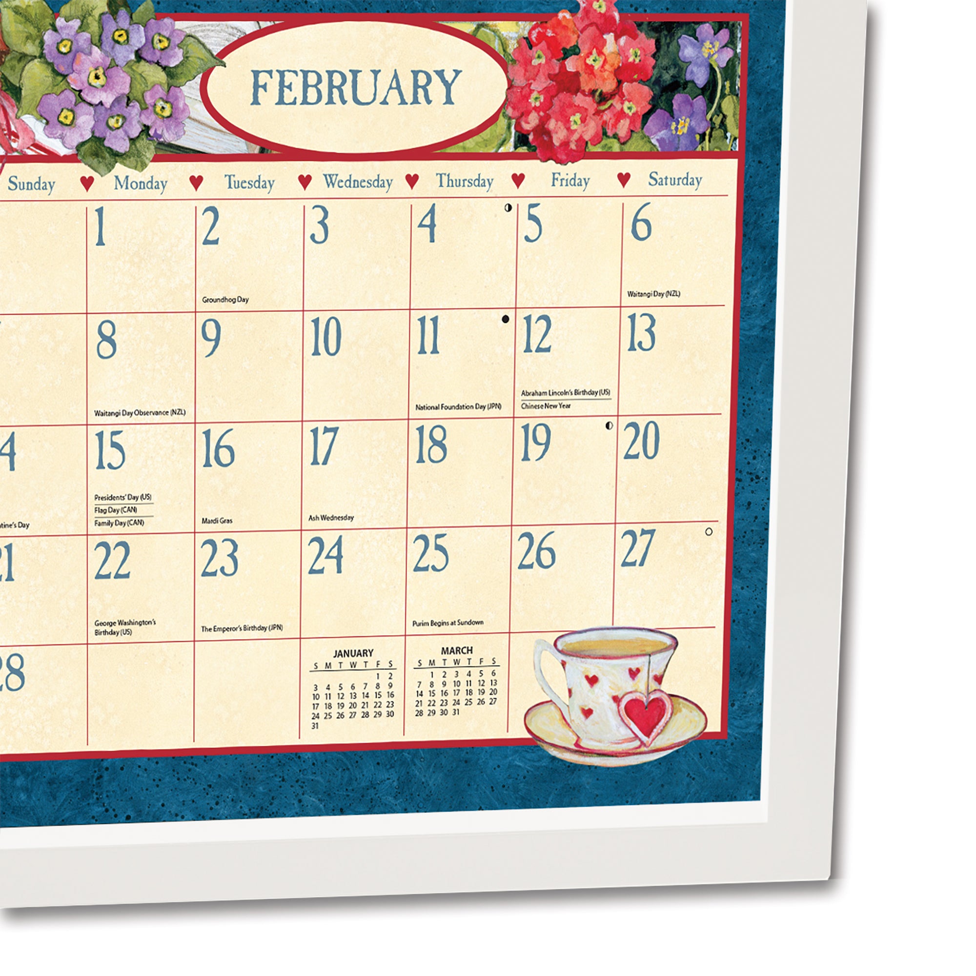 White Contemporary Wooden Calendar Frame - Online Only