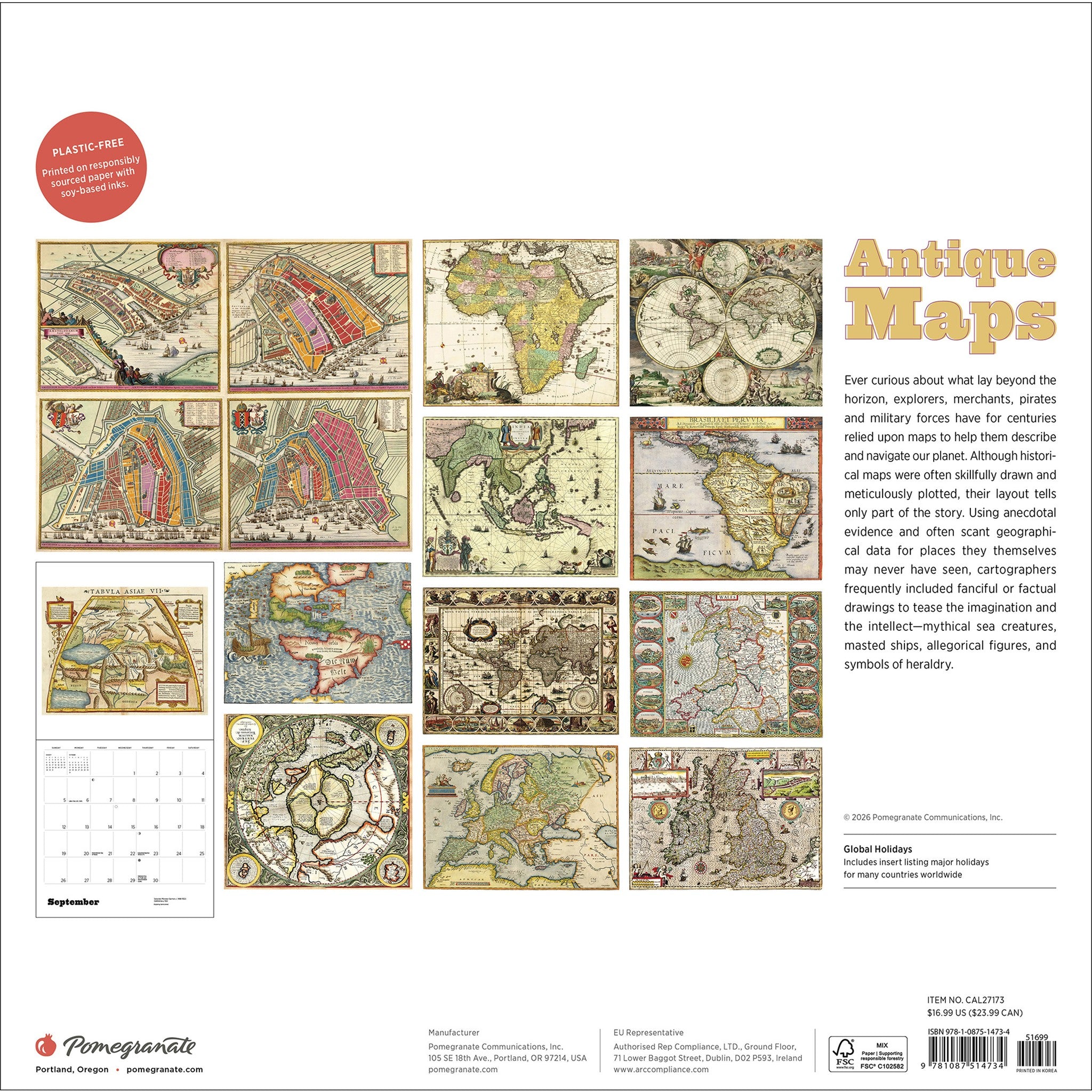 Antique Maps 2027 Wall Calendar