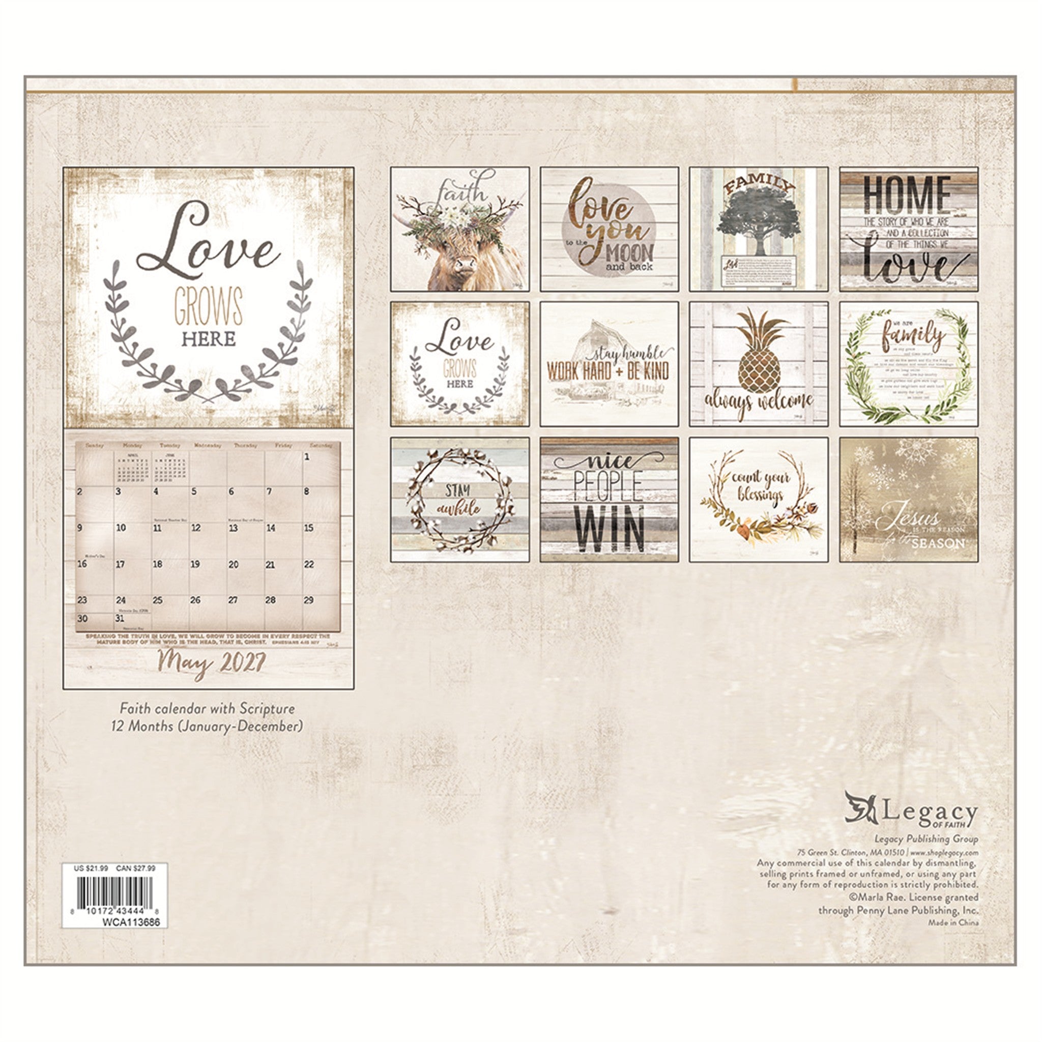 Faith and Family 2027 Wall Calendar - Online Only