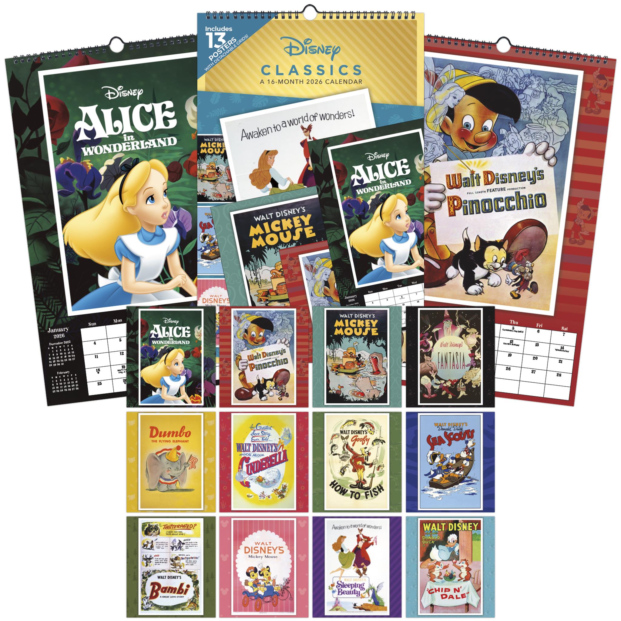 Disney Classics Poster 2026 Calendar