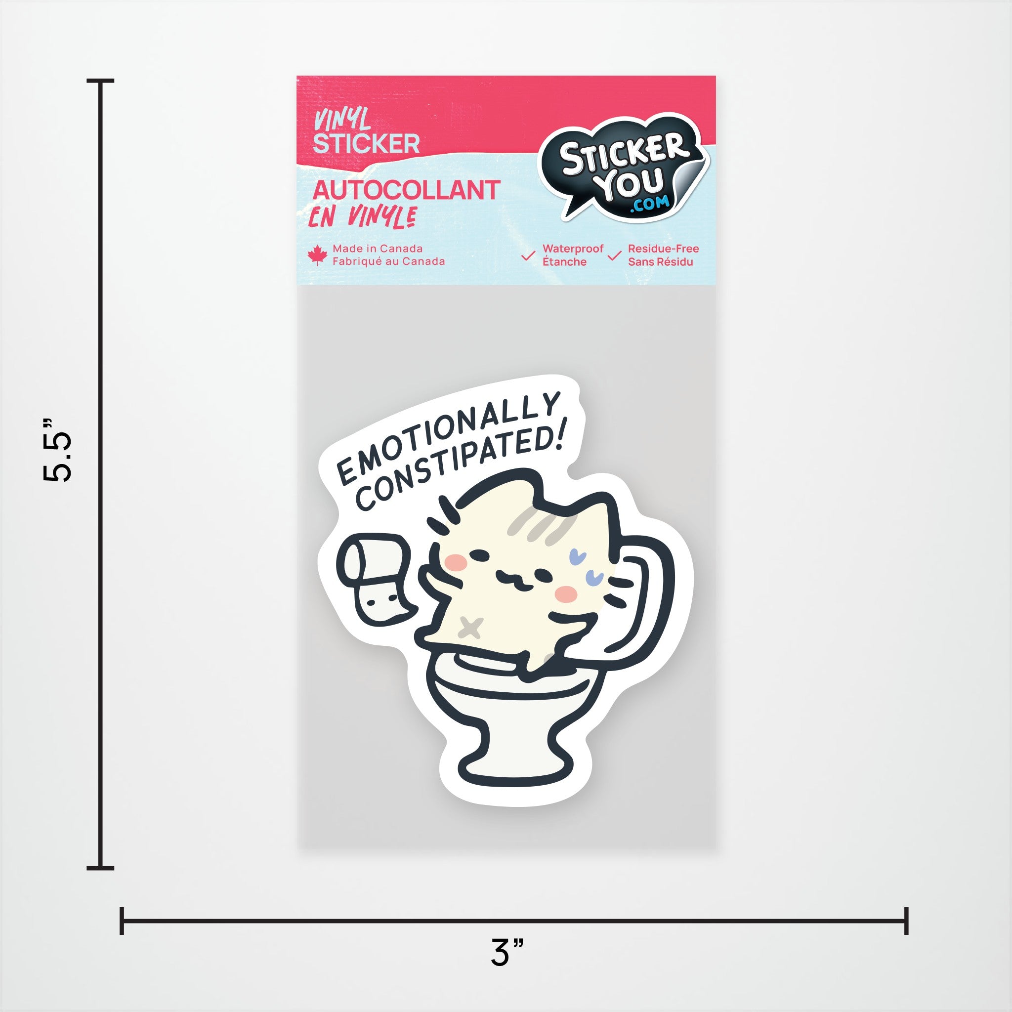 Emotionally Constipated Vinyl Sticker