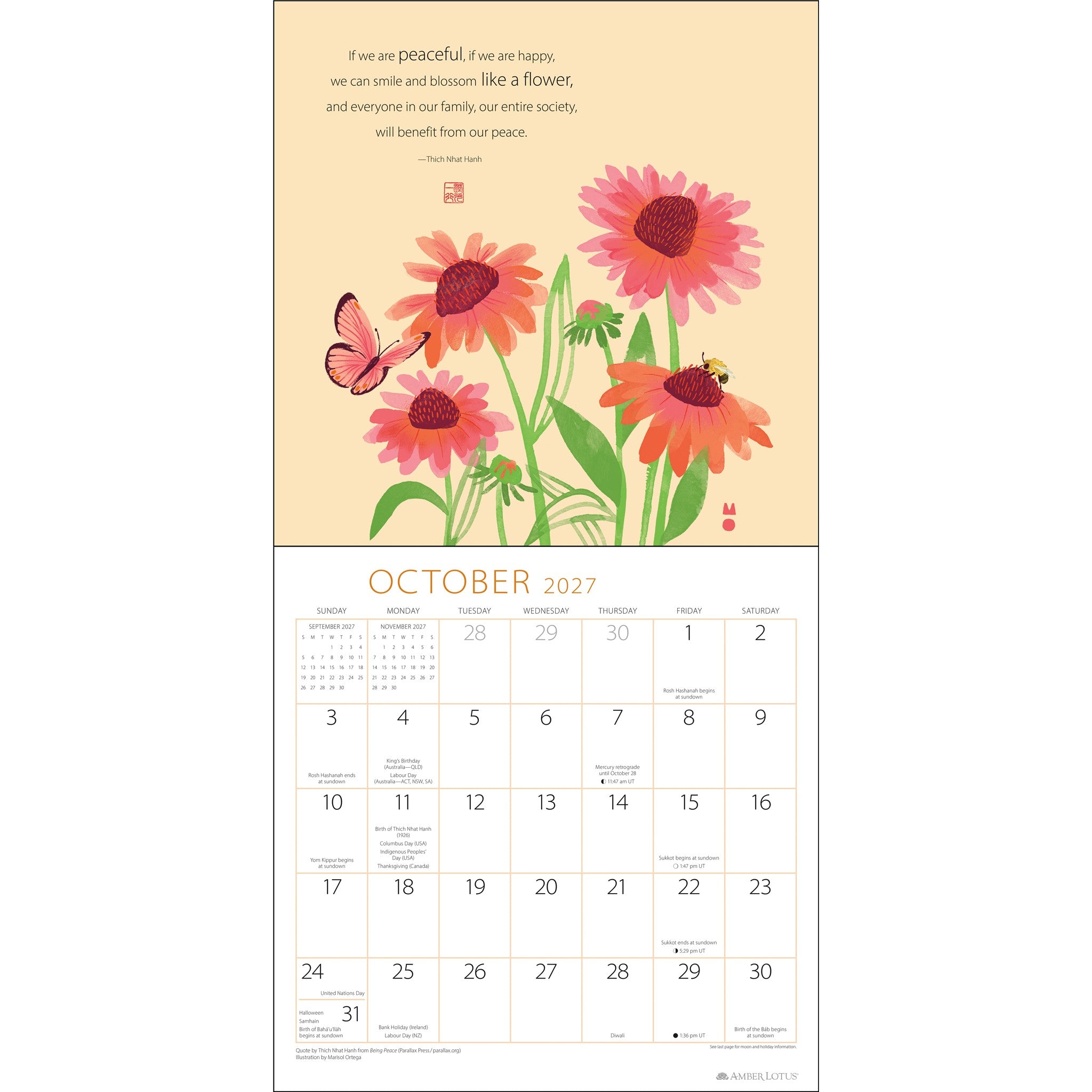 Thich Nhat Hanh 2027 Wall Calendar