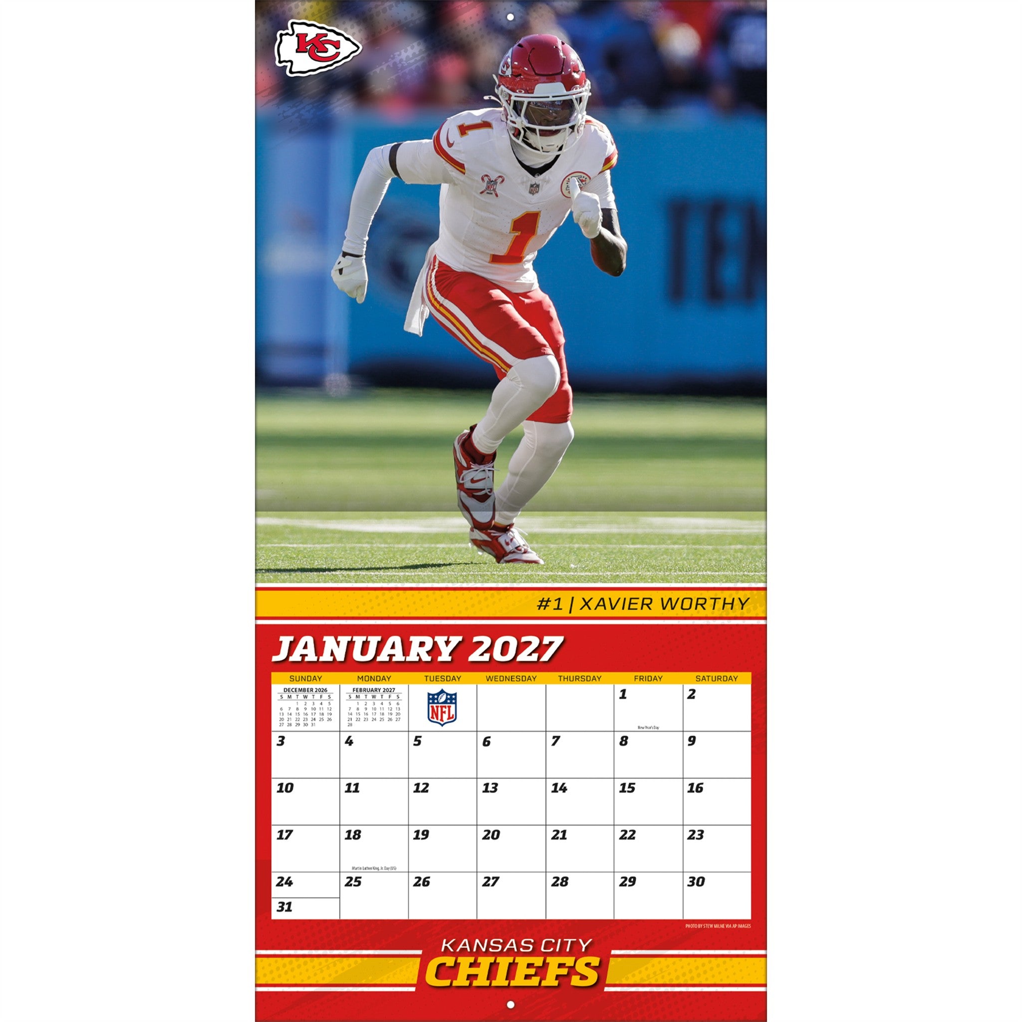 NFL Kansas City Chiefs 2027 Wall Calendar