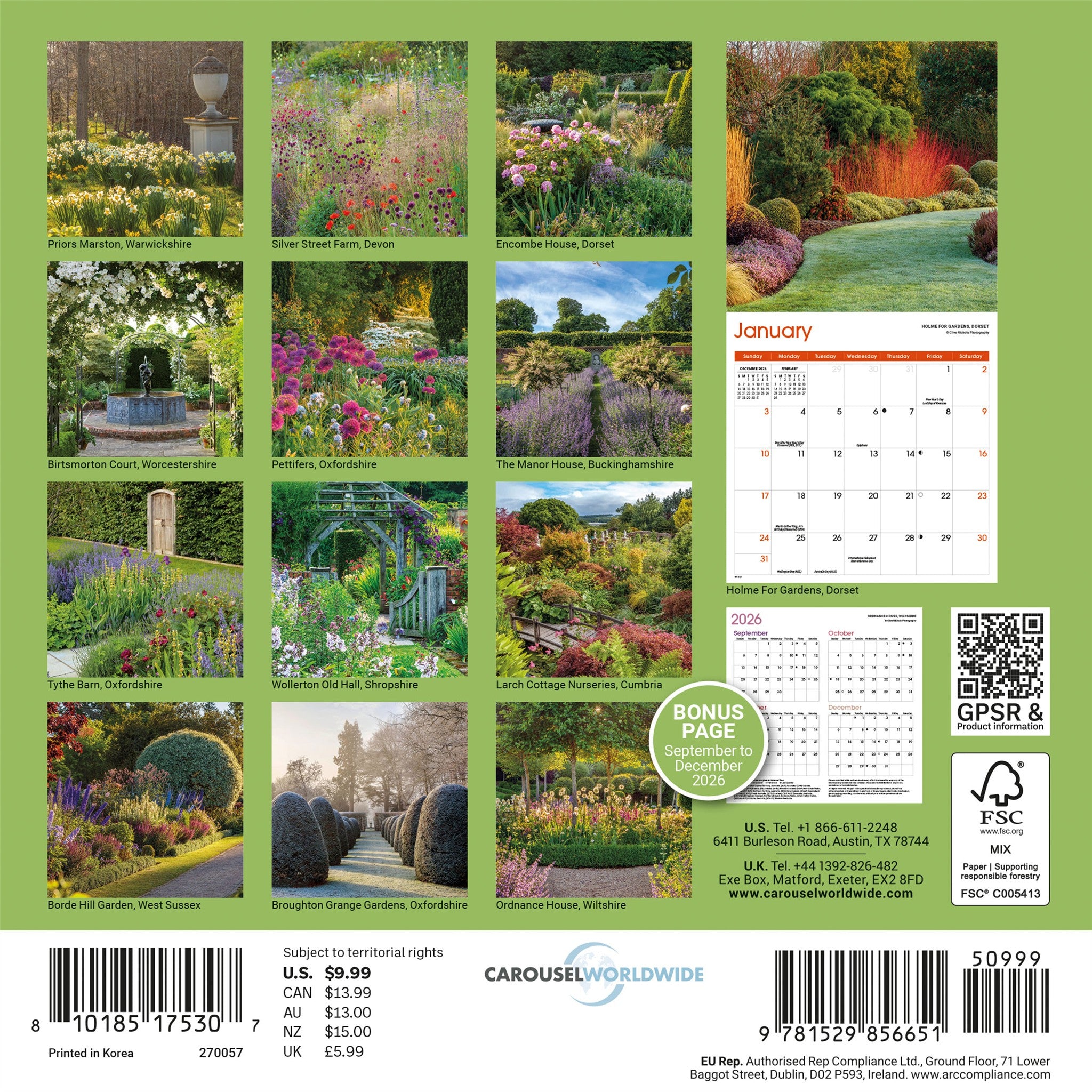 Gardens 2027 Mini Calendar