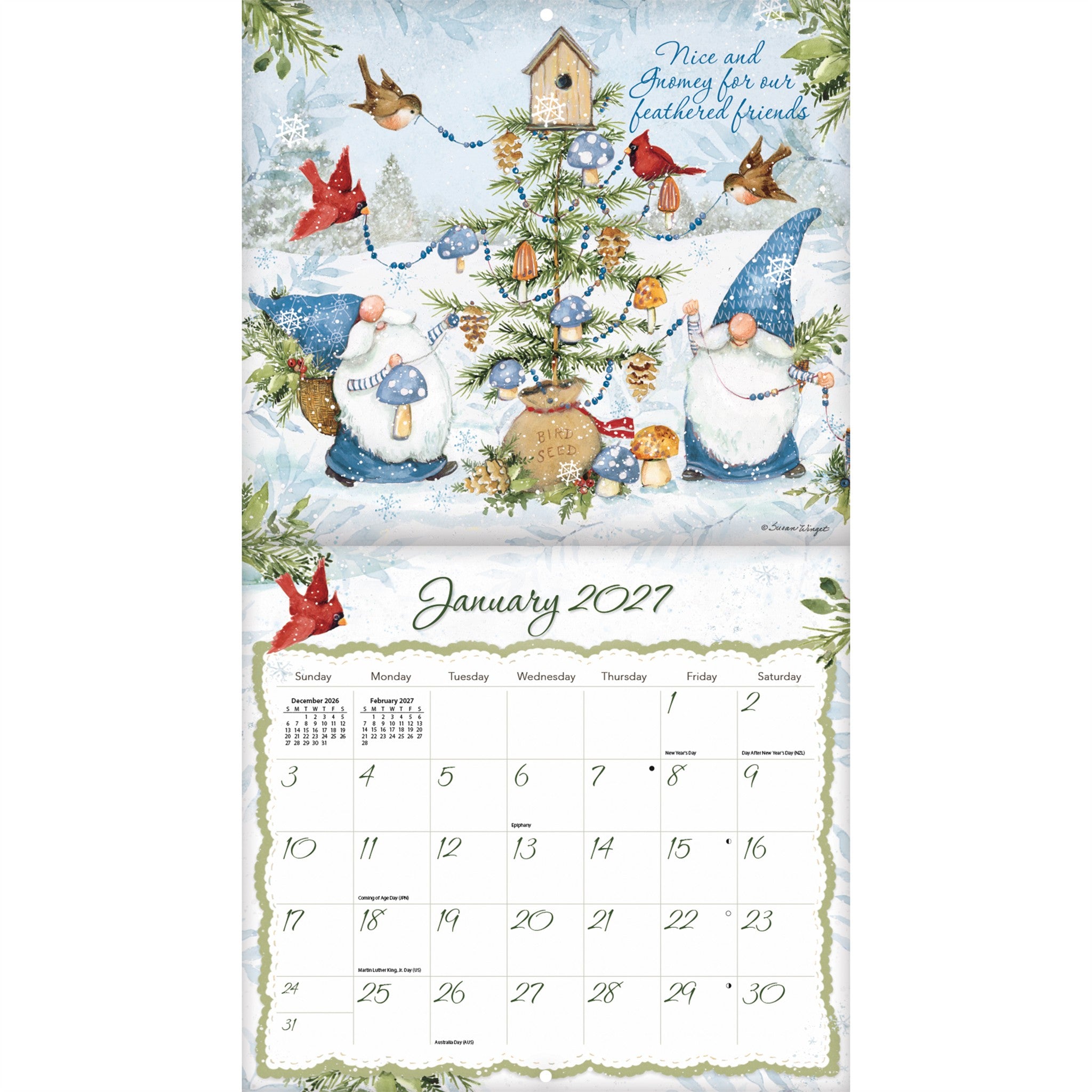 Gnome Sweet Gnome Special Edition with Print 2027 Wall Calendar