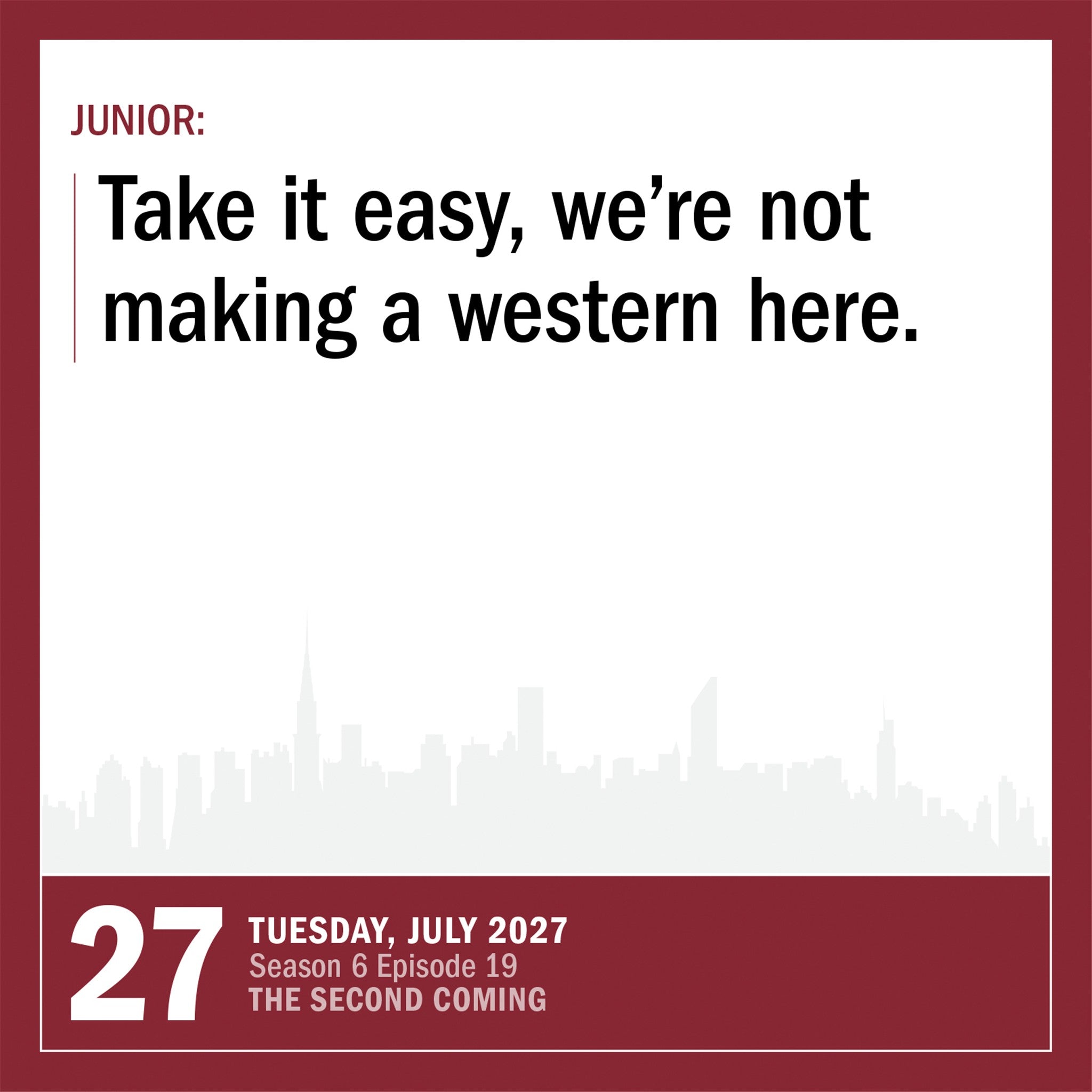 Official Sopranos 2027 Box Calendar - Online Only
