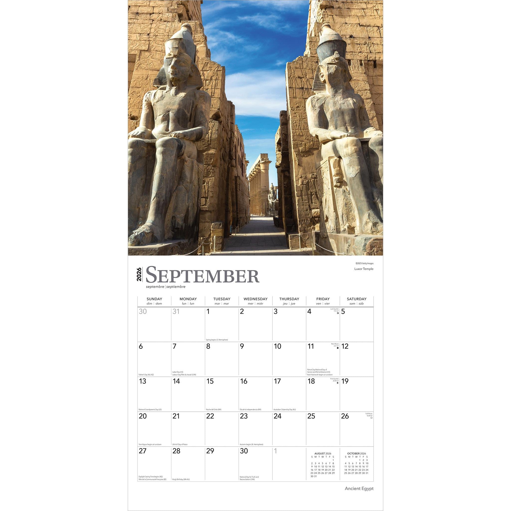 Ancient Egypt 2026 Wall Calendar - Online Exclusive
