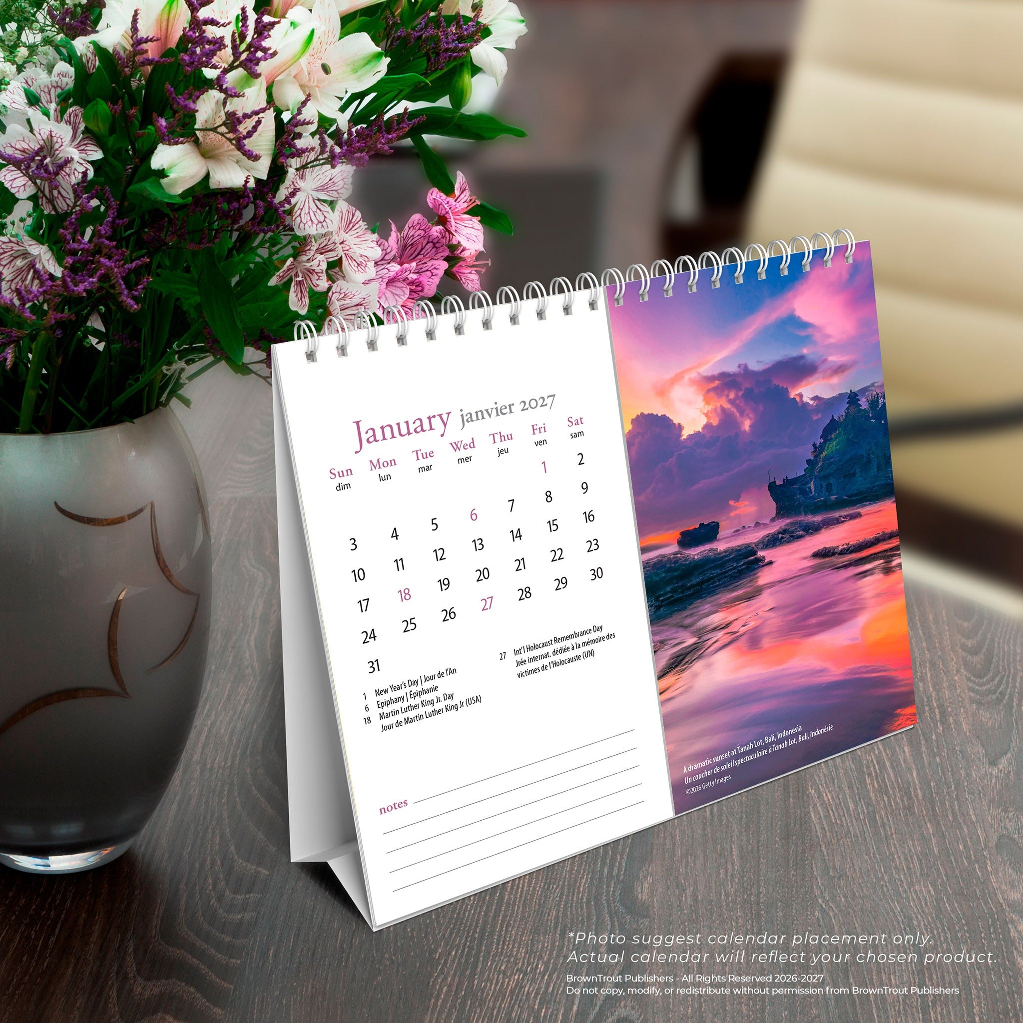 Beaches Double-View 2027 Easel Calendar