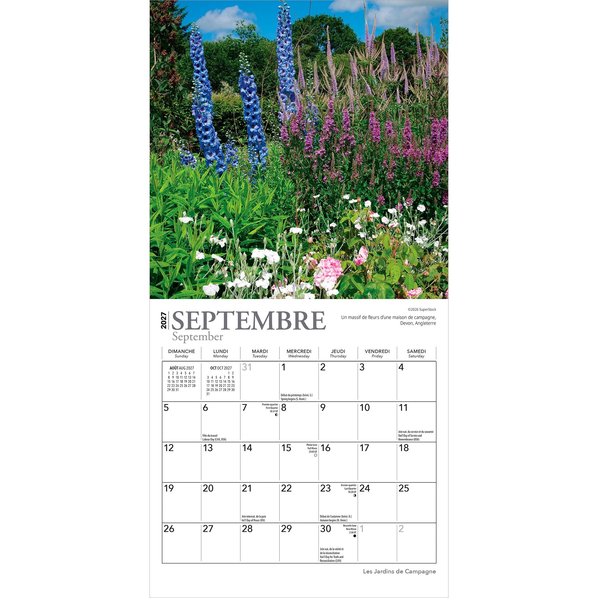 Les Jardins de Campagne 2027 Mini Calendar (French)