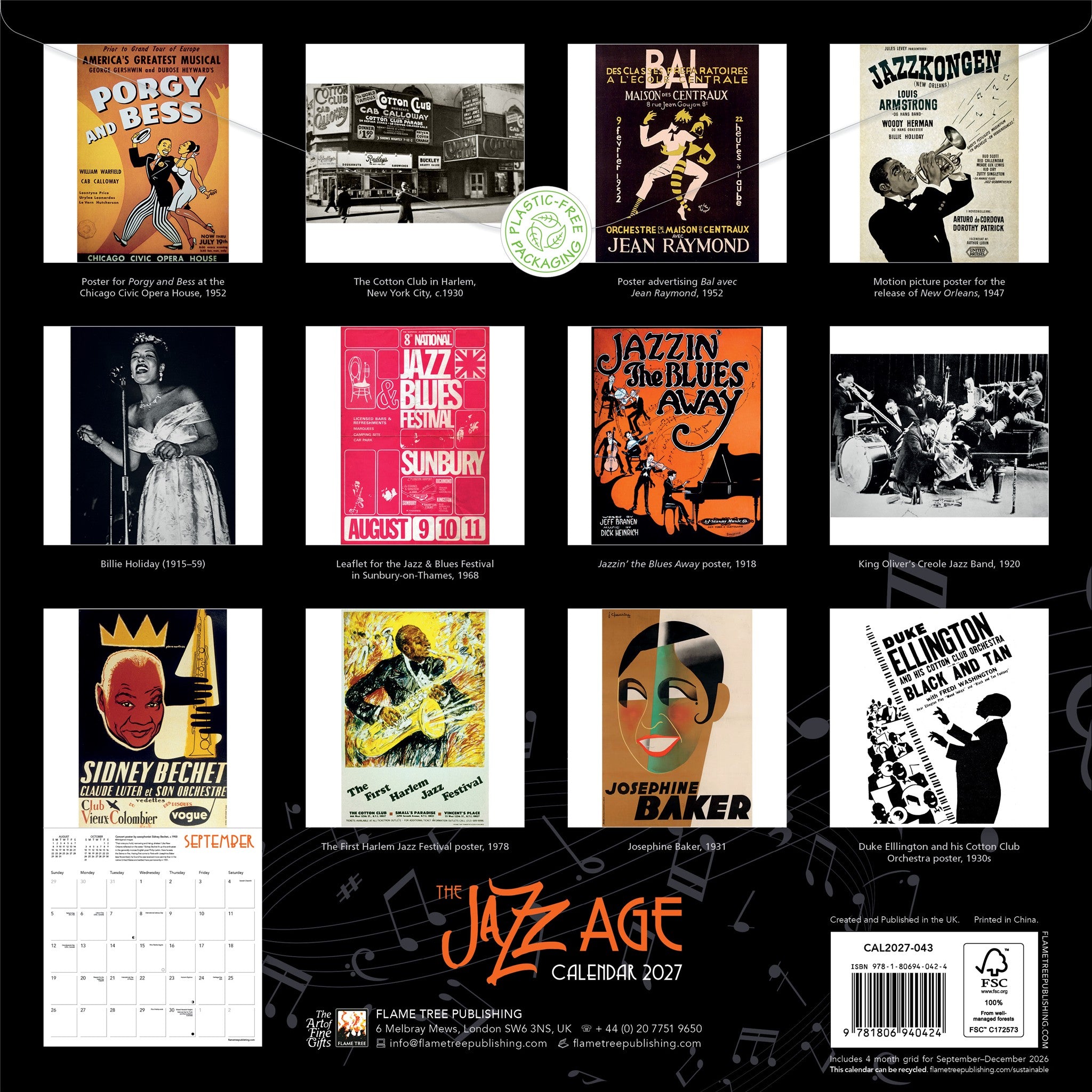 The Jazz Age 2027 Wall Calendar