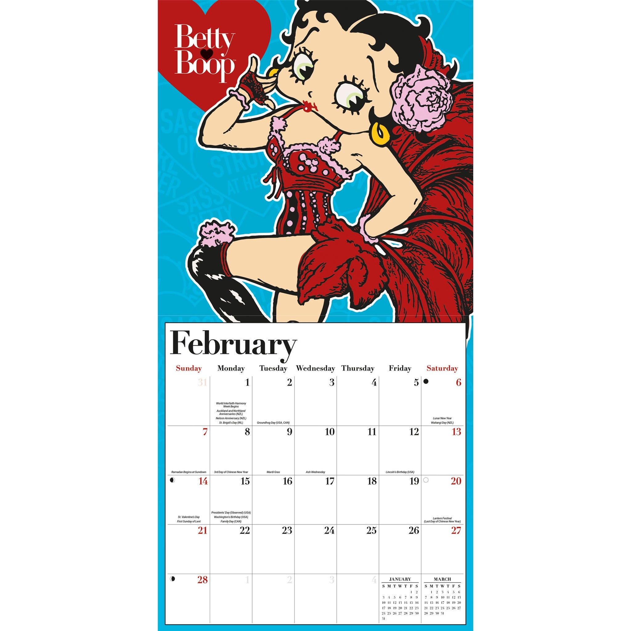 Betty Boop 2027 Wall Calendar