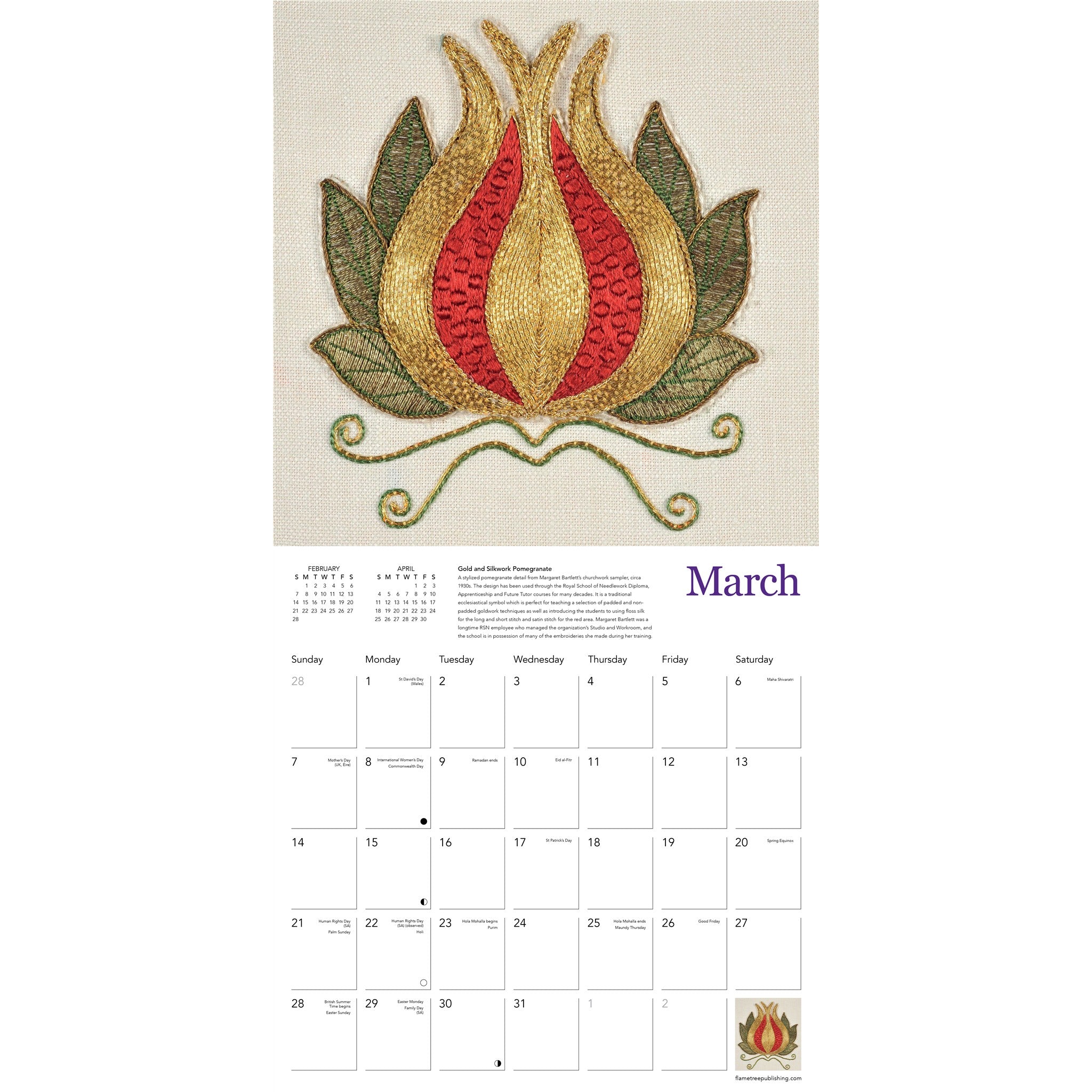Royal School of Needlework 2027 Wall Calendar