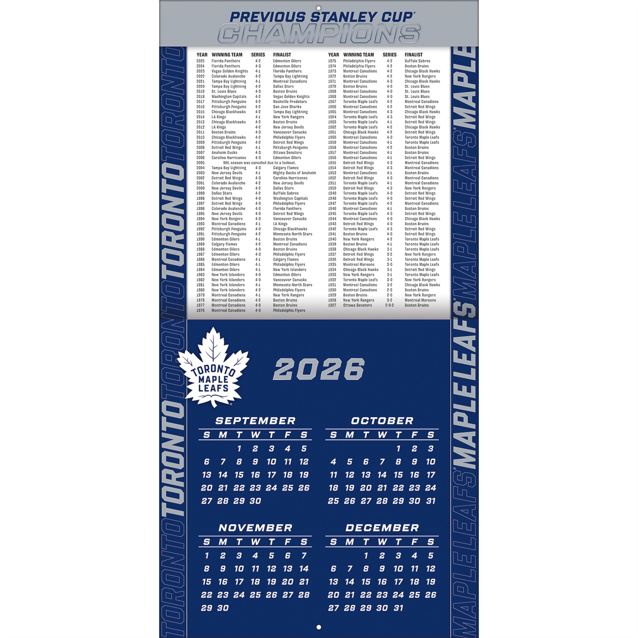 NHL Toronto Maple Leafs 2027 Mini Calendar