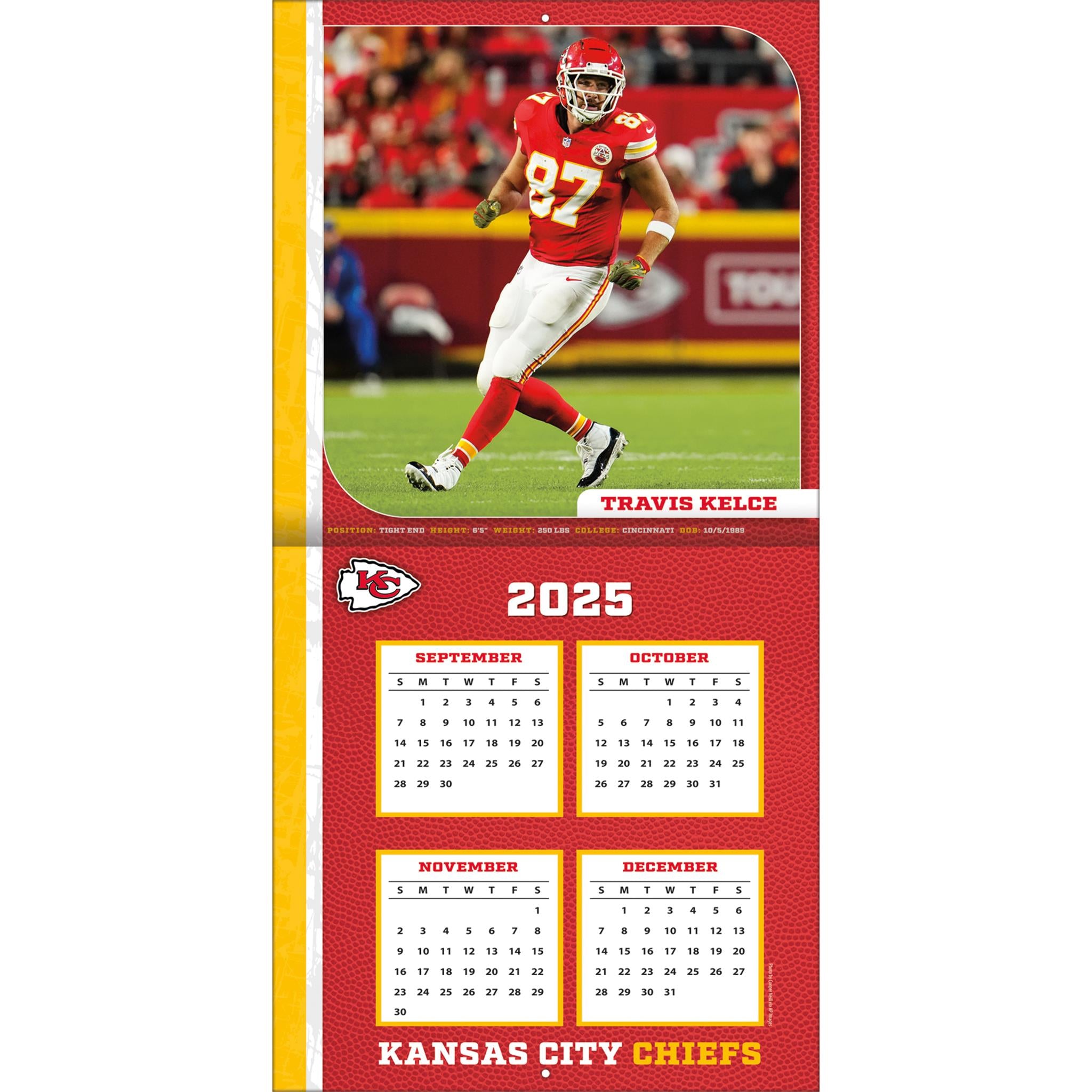 NFL Travis Kelce Kansas City Chiefs 2026 Wall Calendar 08F97A7D DAA4 4D61 B293 