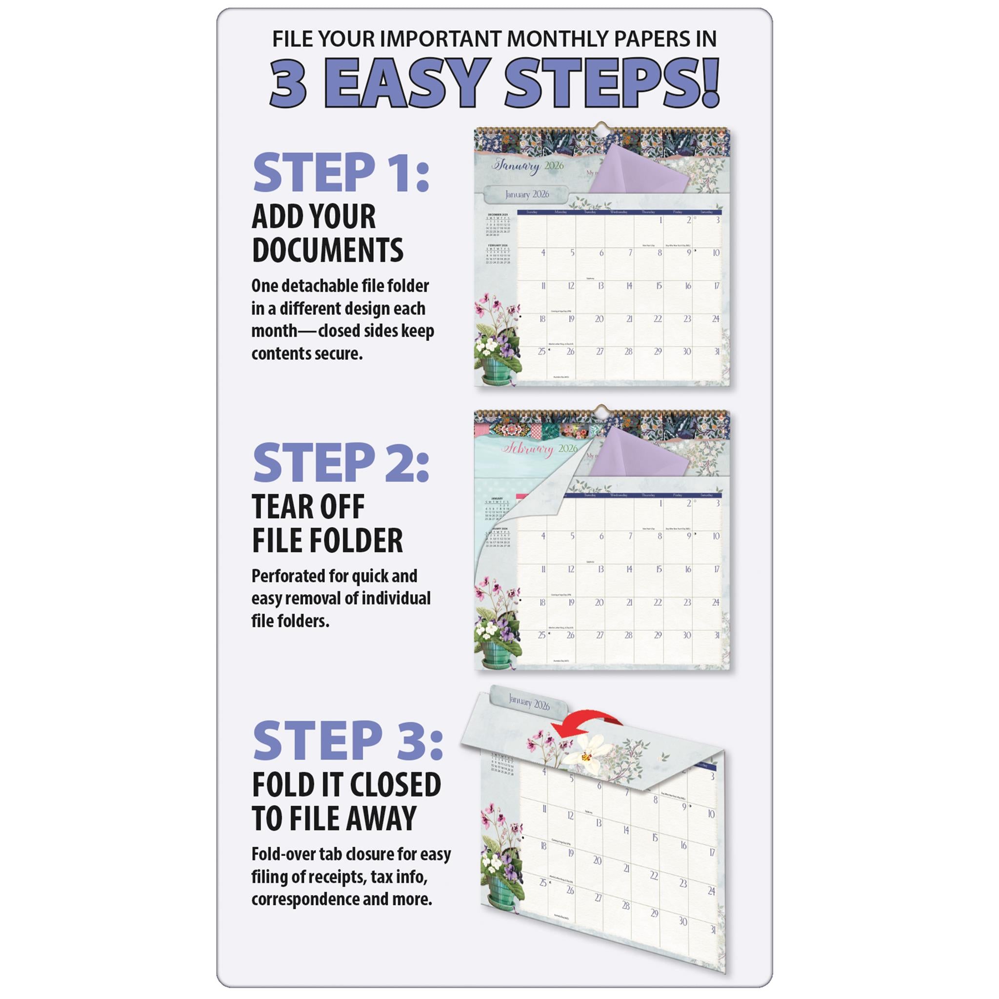 Botanical Gardens 2026 File It Wall Calendar - Online Only