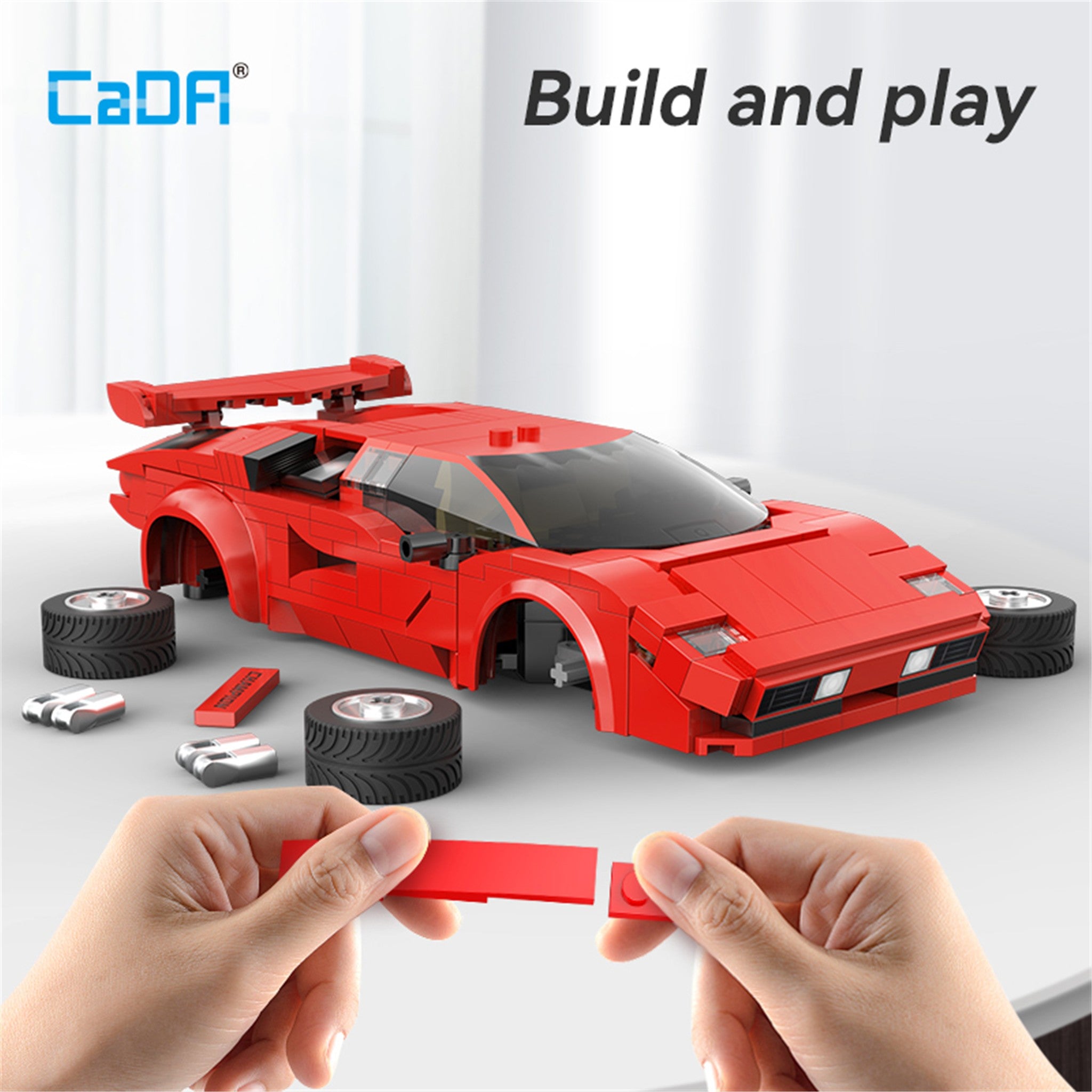 Red 1:20 Racing Car 328 Pieces with Remote Control