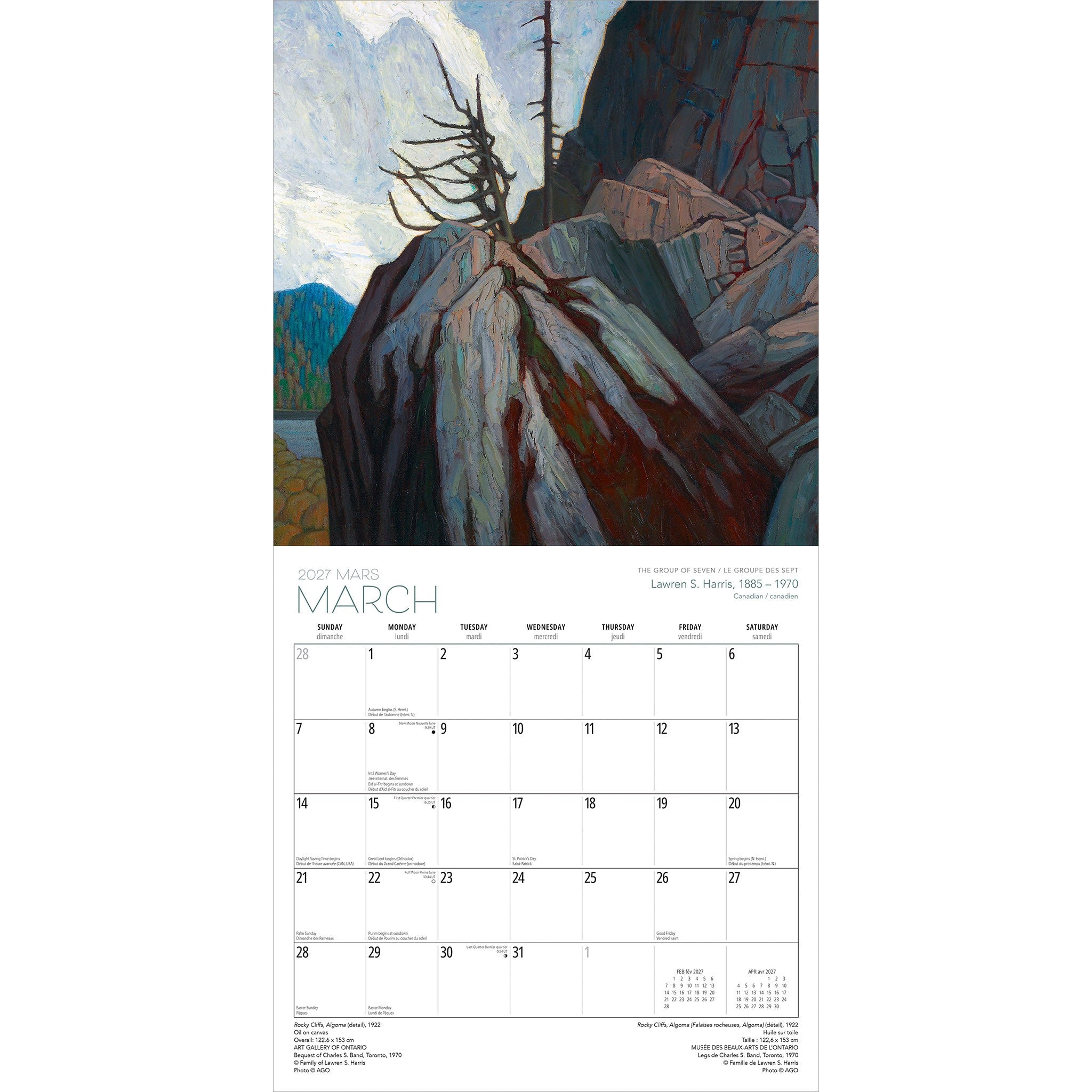 The Group of Seven / Le Groupe des Sept Art Gallery of Ontario 2027 Wall Calendar