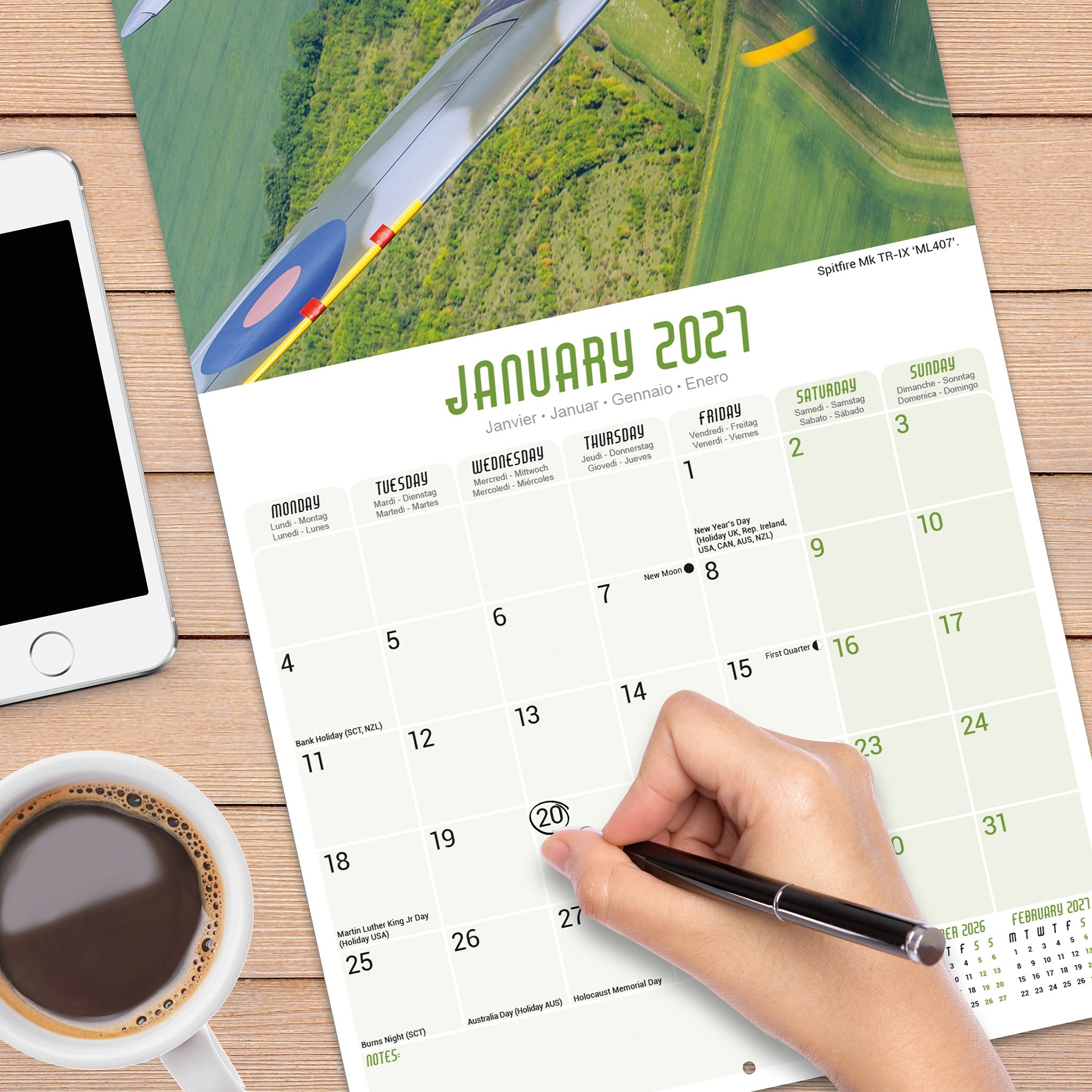 Spitfires 2027 Wall Calendar