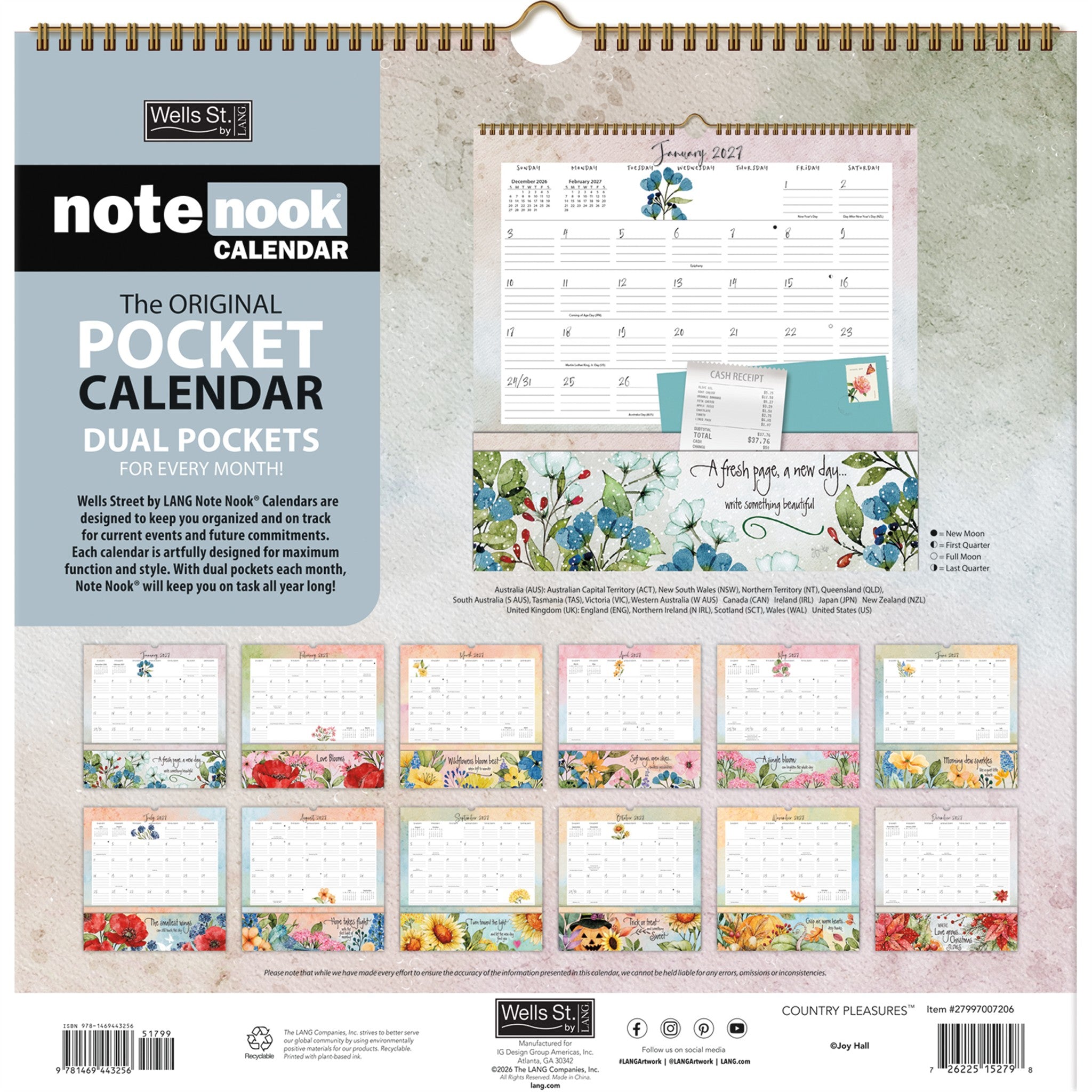 Country Pleasures Note Nook 2027 Wall Calendar - Online Only