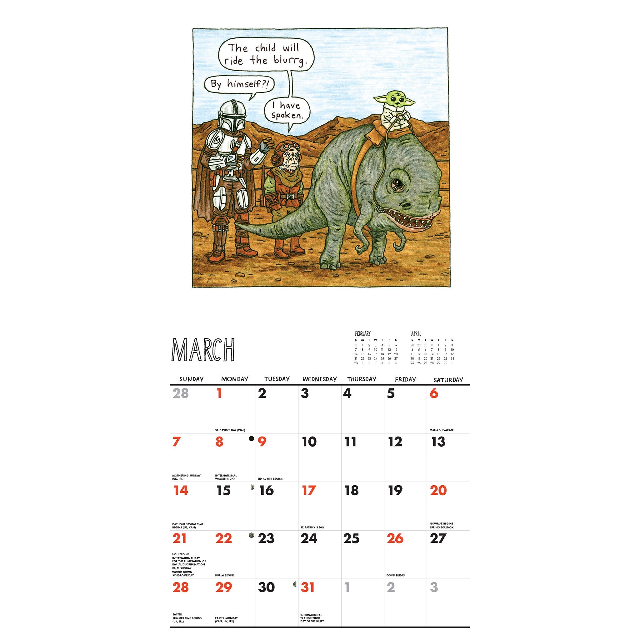 The Mandalorian and Child 2027 Wall Calendar
