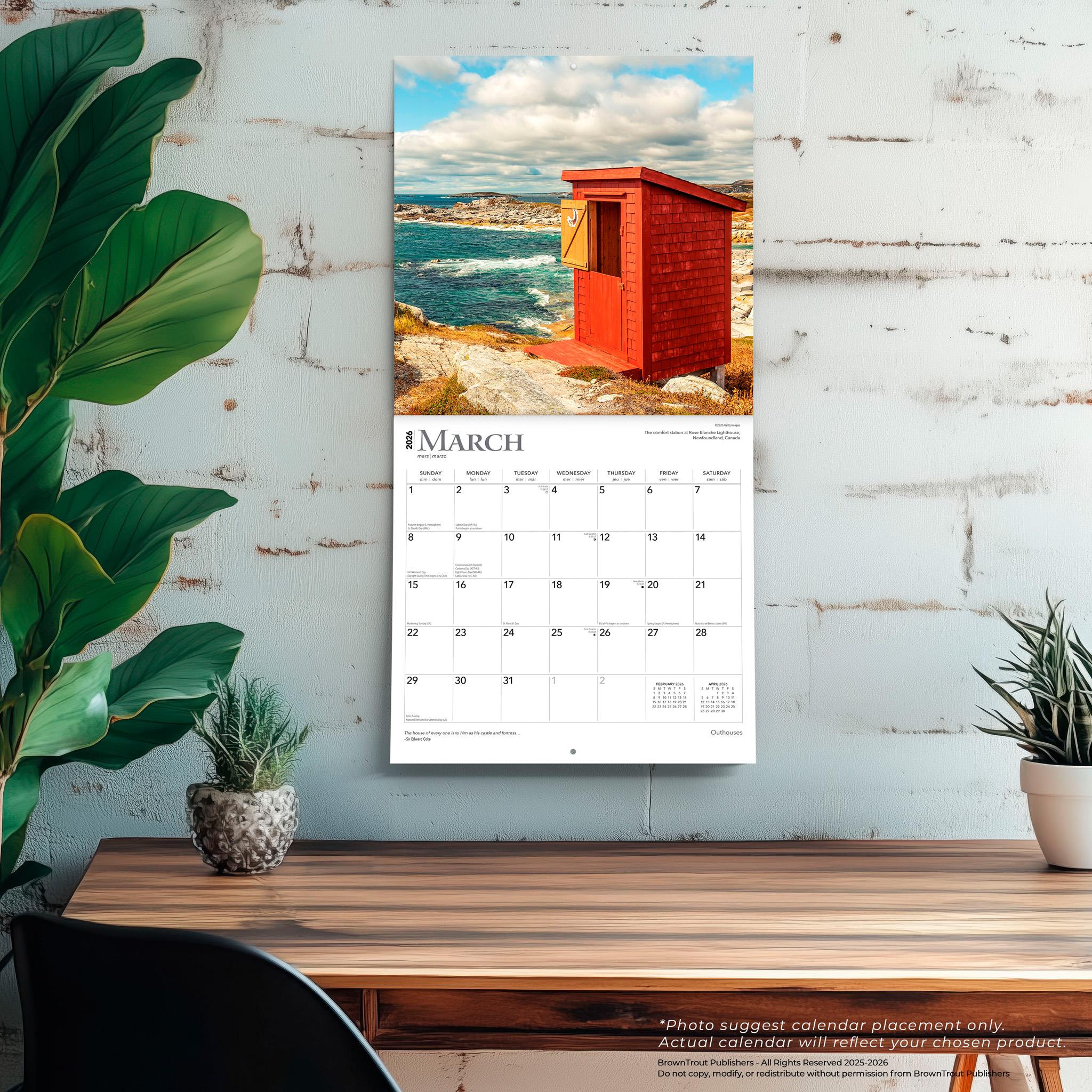 Outhouses 2026 Wall Calendar