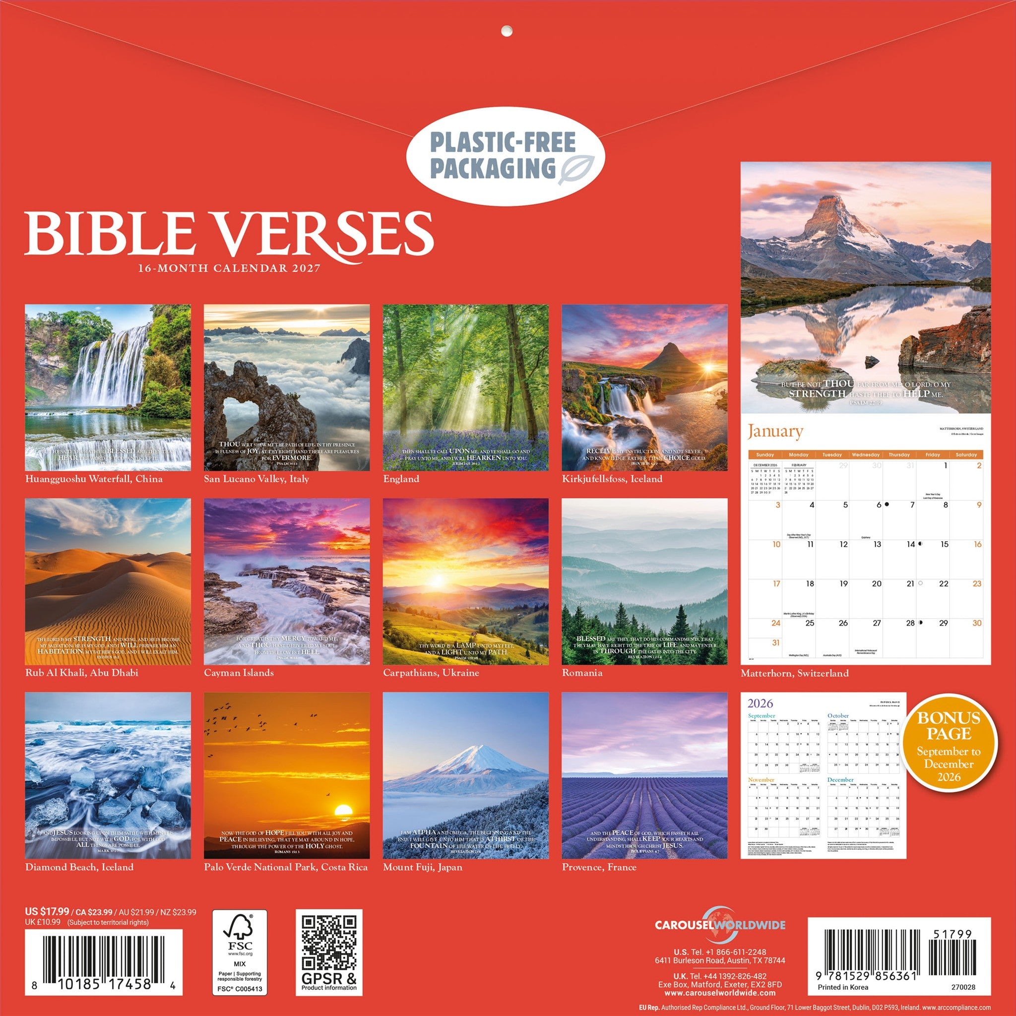 Bible Verses 2027 Wall Calendar