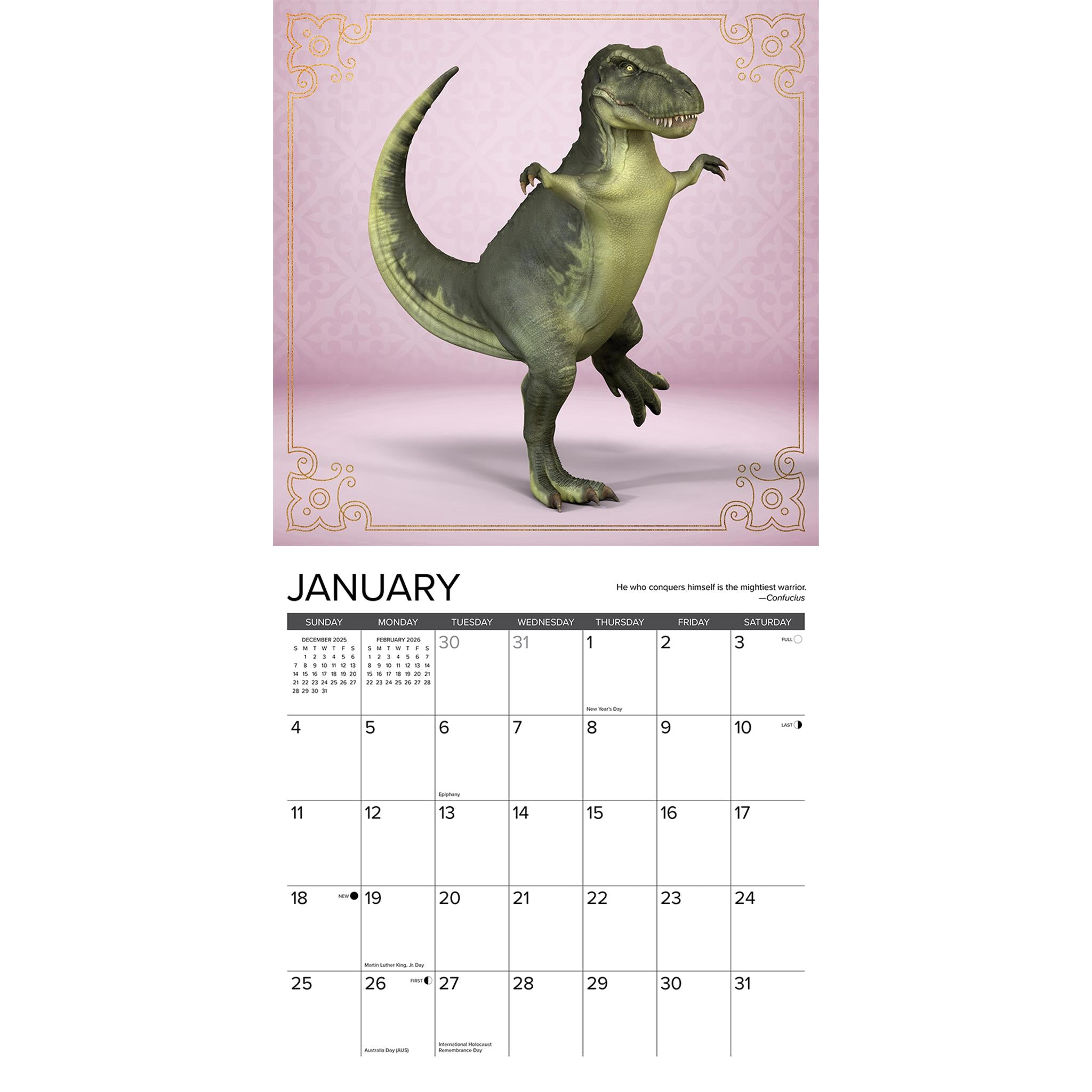 Trex Yoga 2026 Wall Calendar