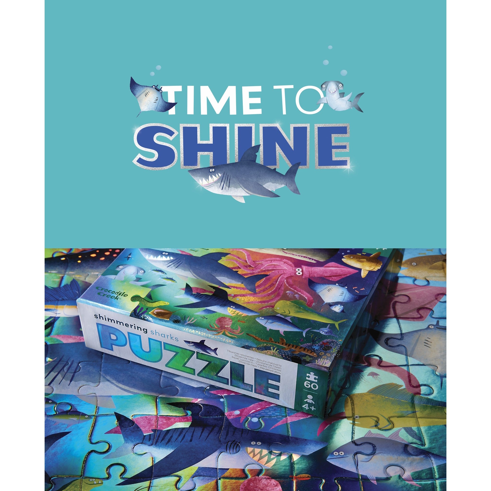 Shimmering Sharks Holographic 60 Piece Puzzle