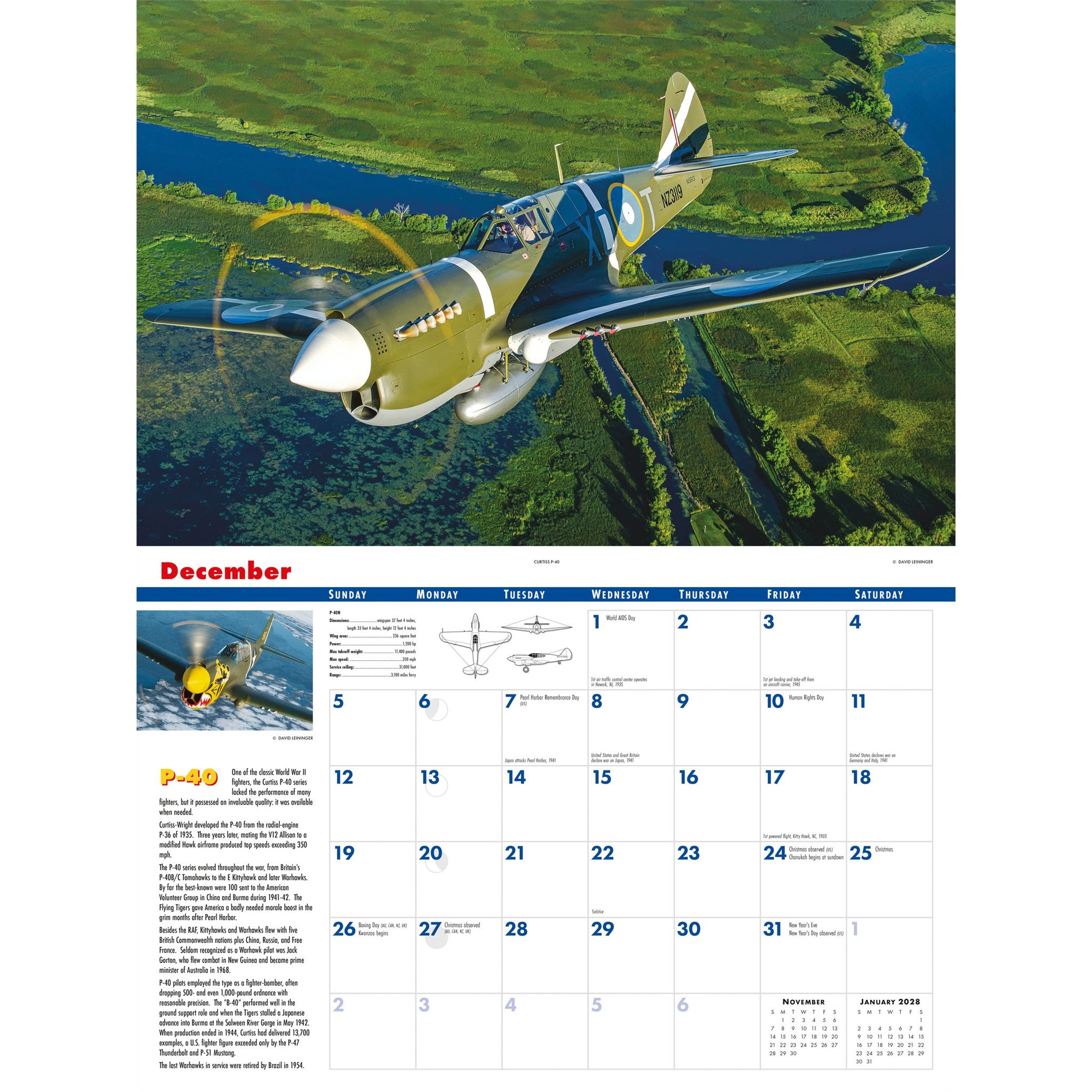 Golden Age of Flight 2027 Wall Calendar