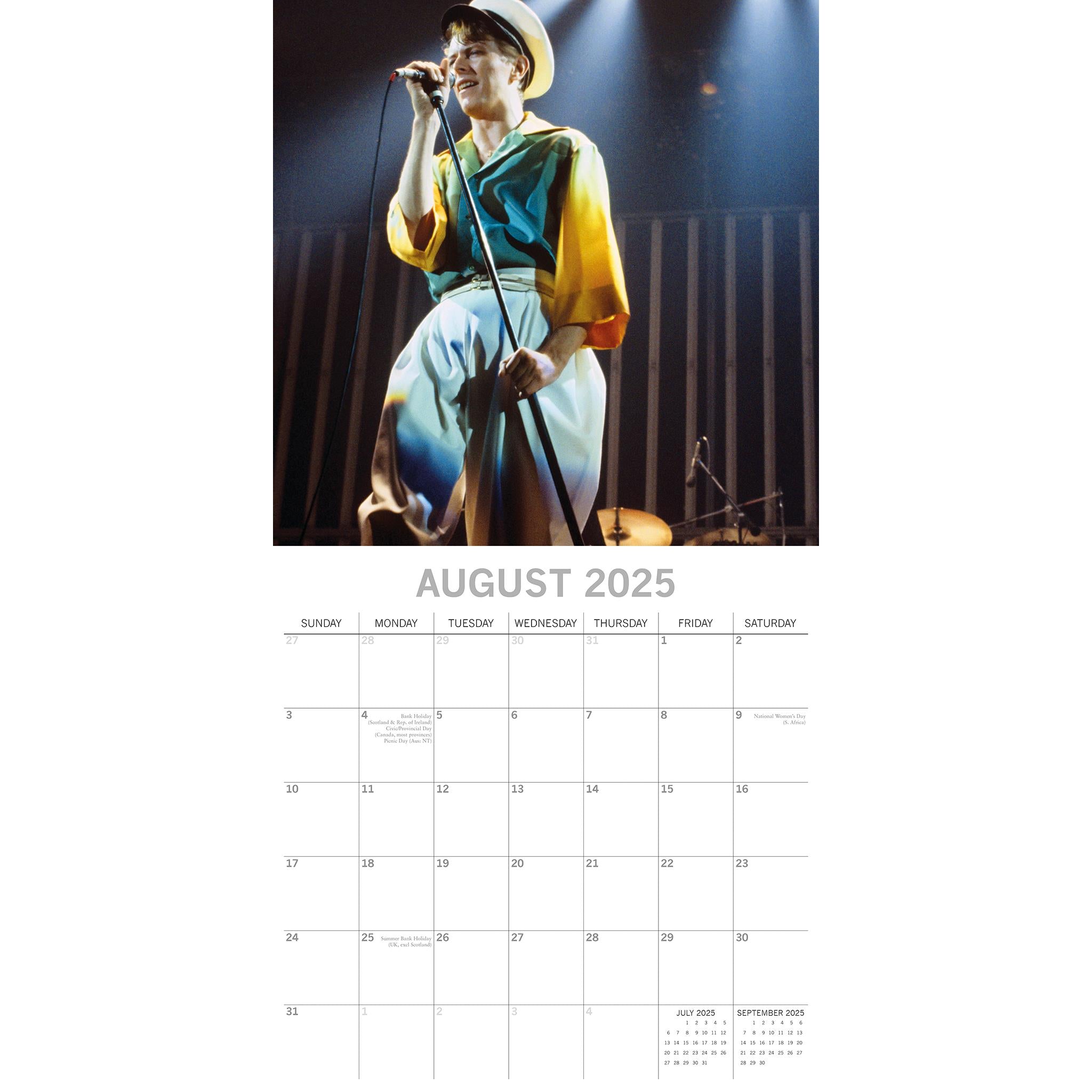 David Bowie Wall 2025 Calendar