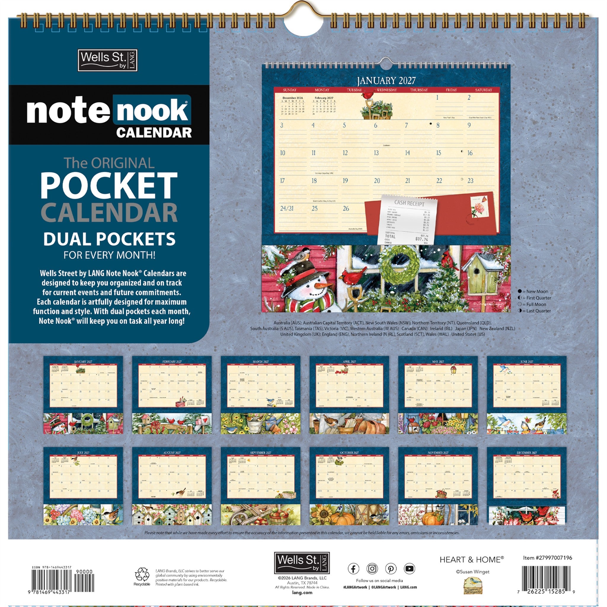 Heart and Home Note Nook 2027 Wall Calendar