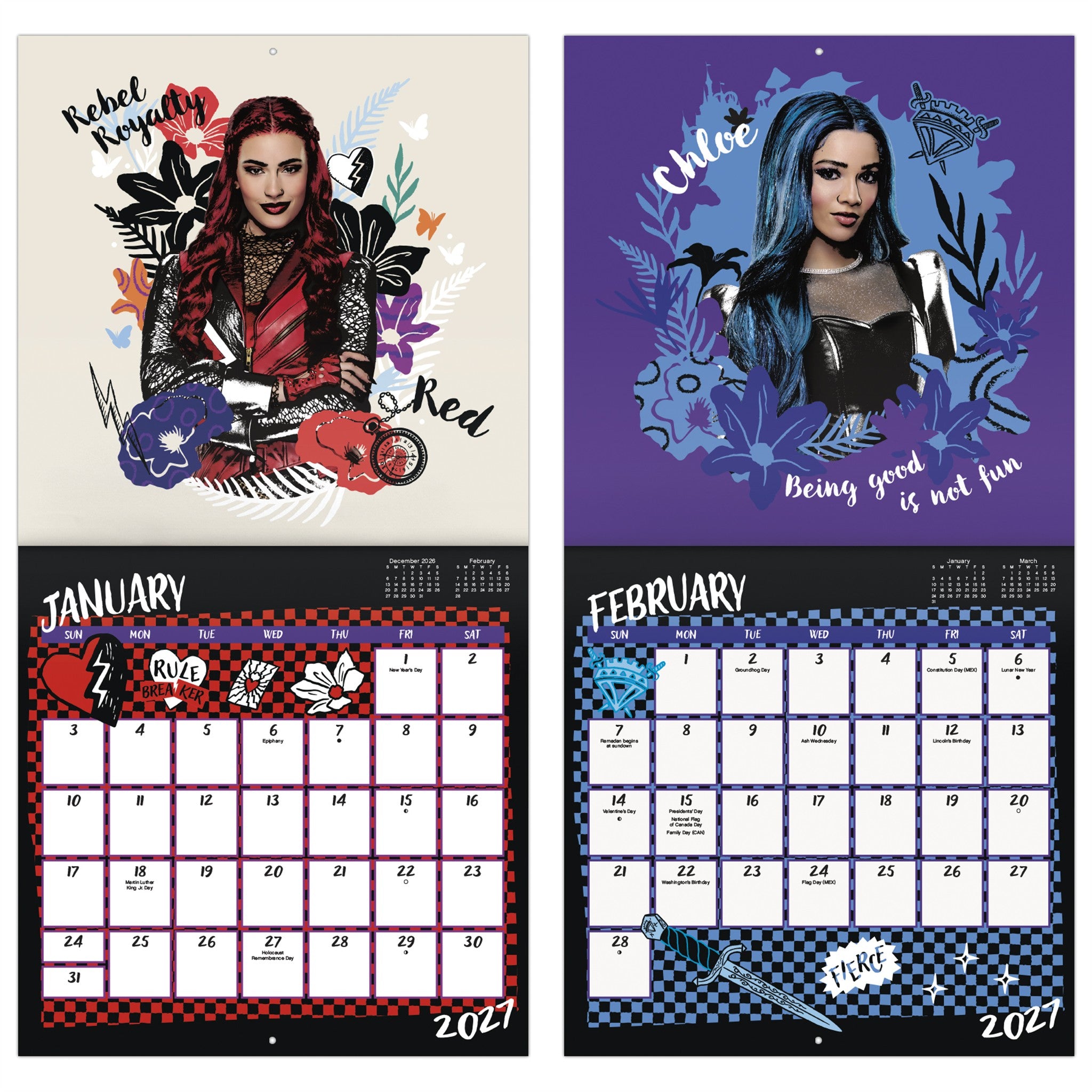 Descendants: Wicked Wonderland 2027 Wall Calendar