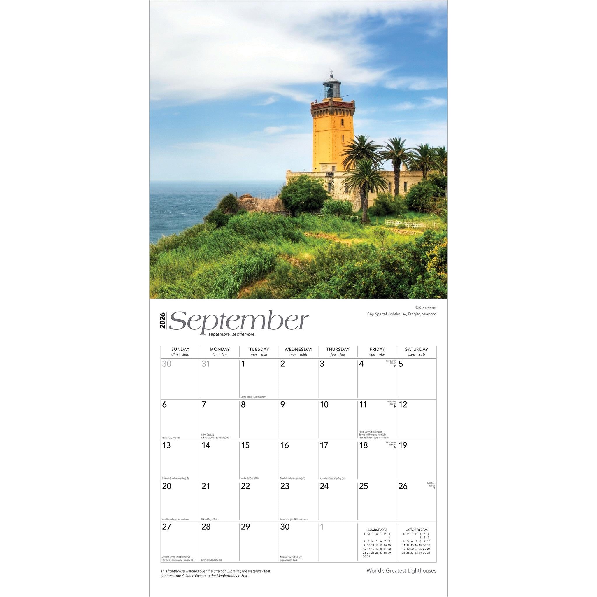 Worlds Greatest Lighthouses 2026 Wall Calendar