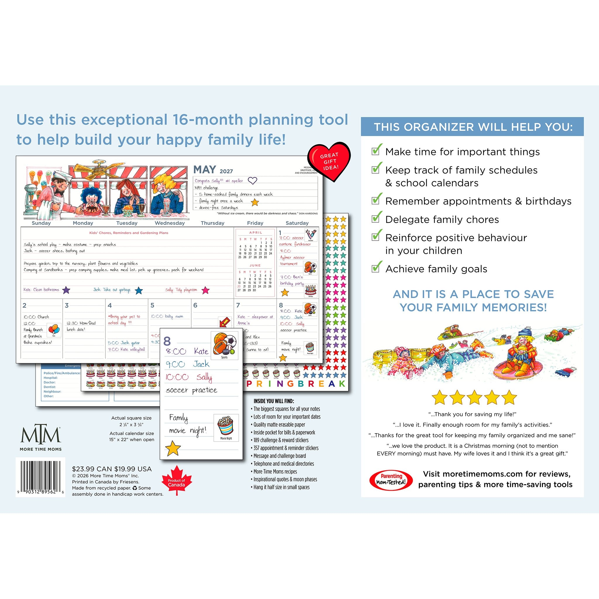 Family Organizer 2027 Wall Calendar