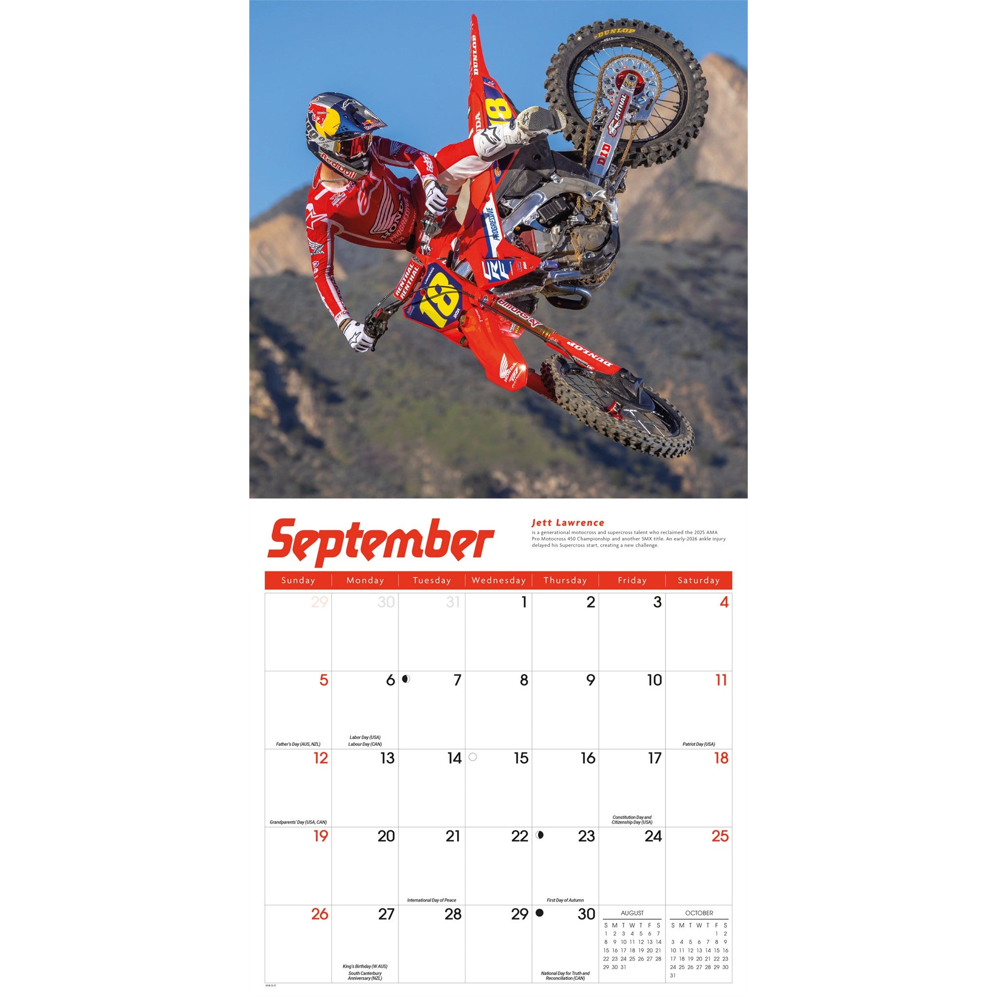 Motocross 2027 Wall Calendar