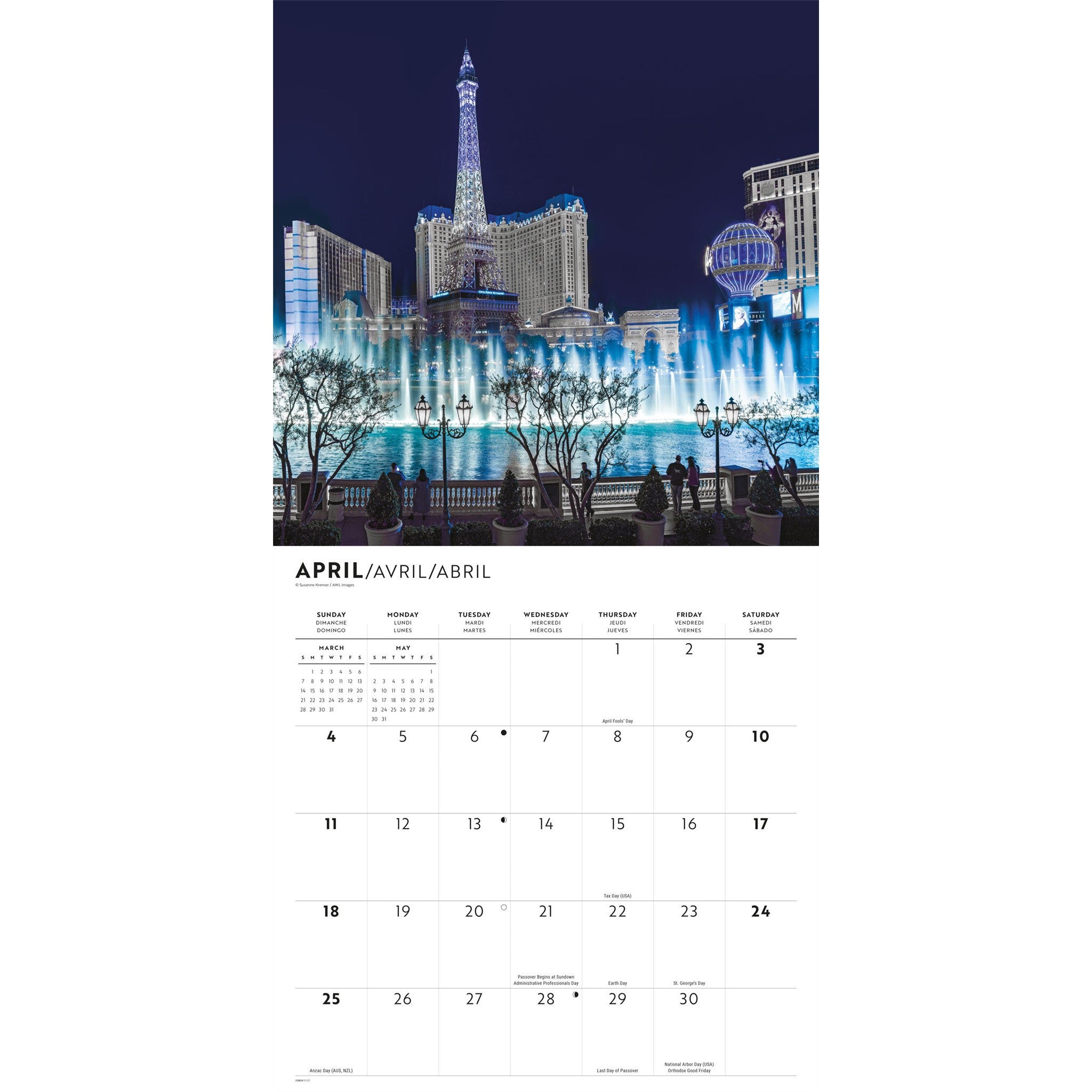 Vegas Lux 2027 Wall Calendar