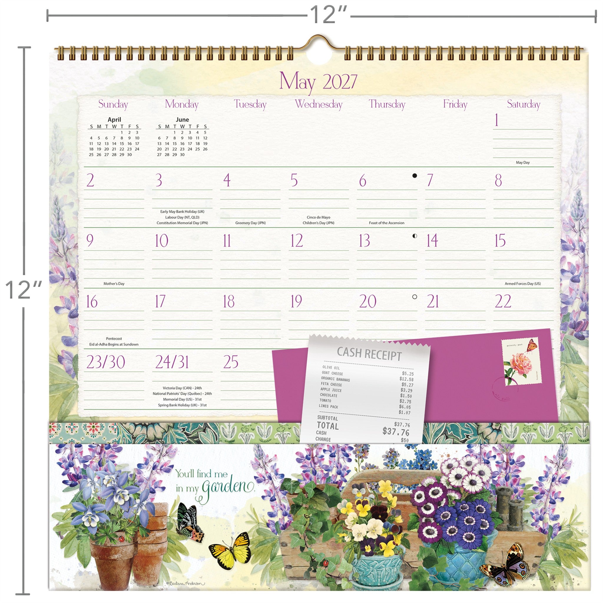 Botanical Gardens Note Nook 2027 Wall Calendar