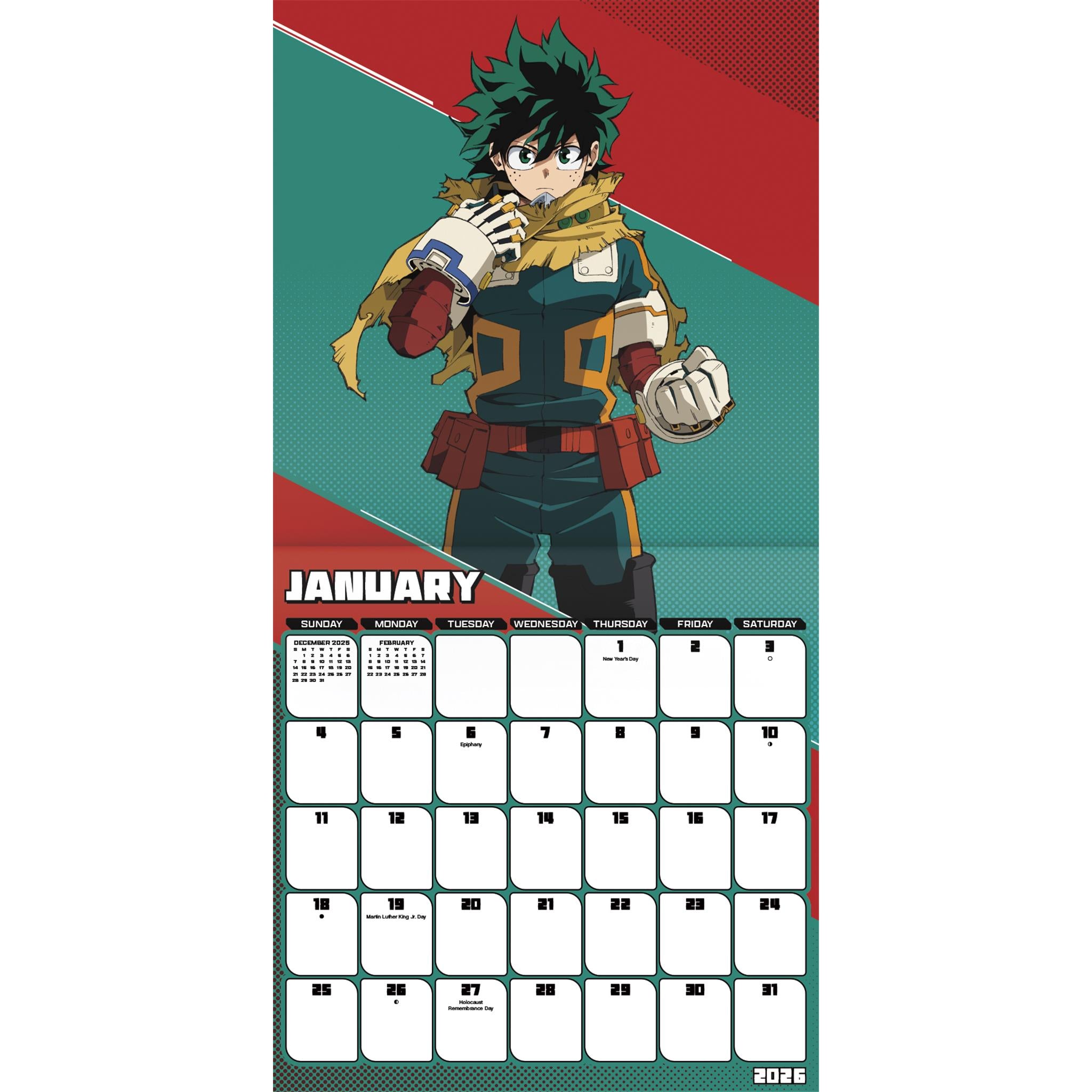 My Hero Academia 2026 Wall Calendar - Online Only