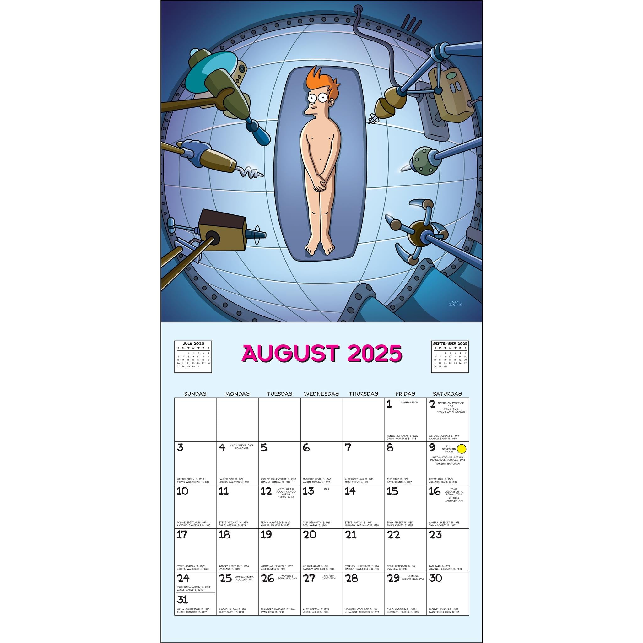 Futurama Wall 2025 Calendar