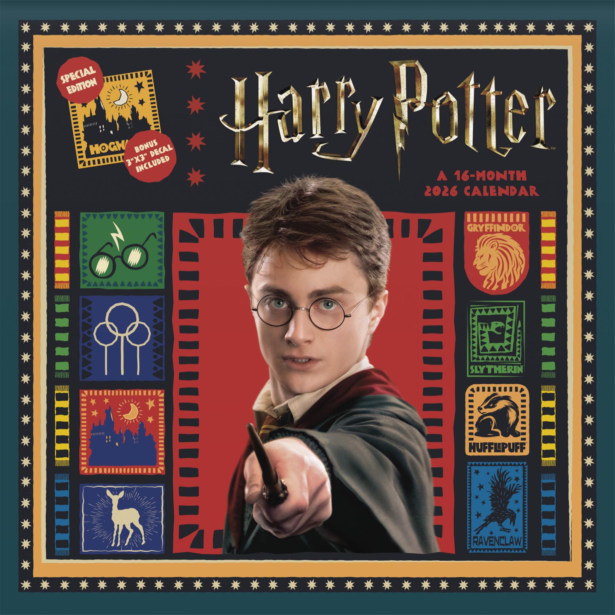 Harry Potter Exclusive with Decal 2026 Deluxe Wall Calendar