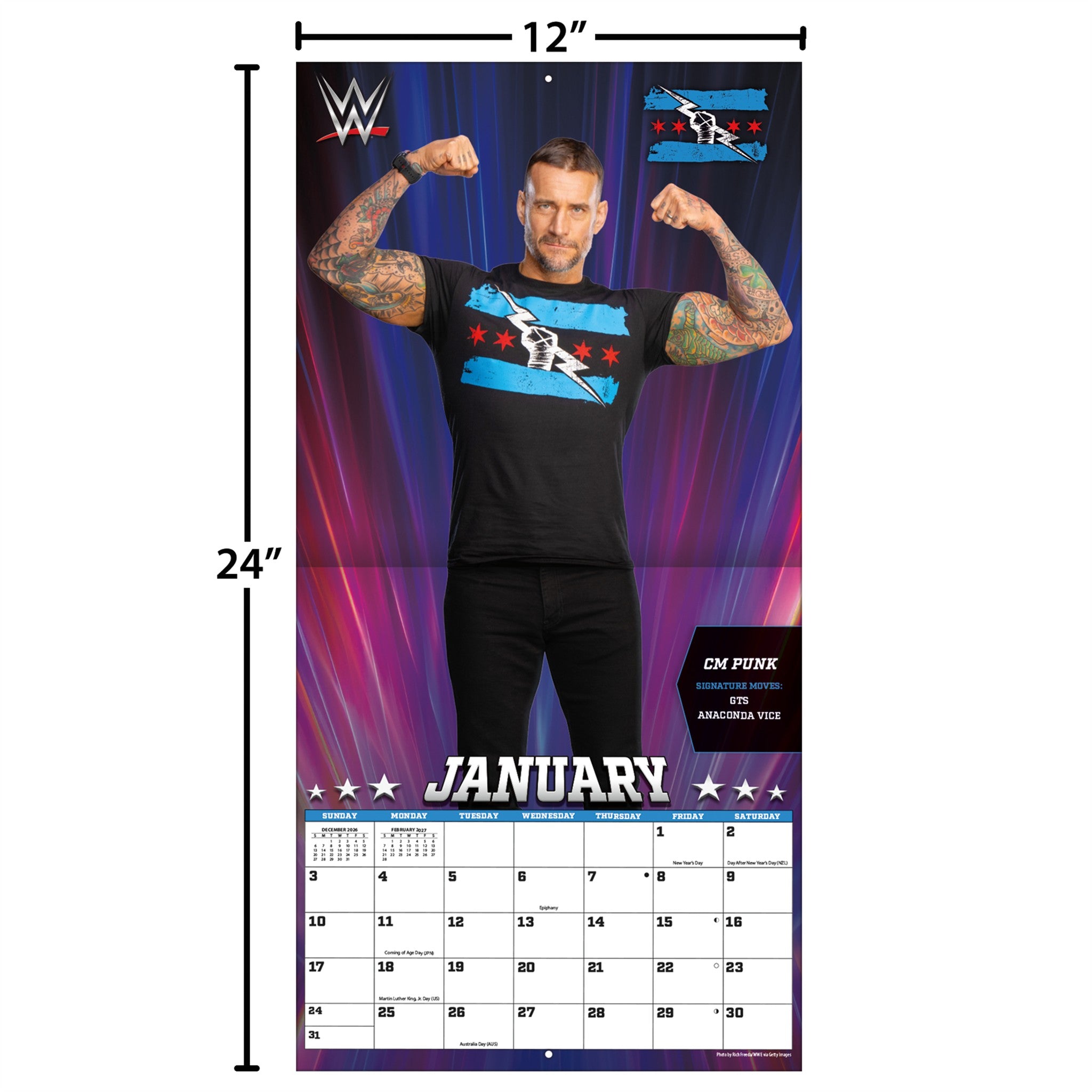WWE Superstars 2027 Wall Calendar