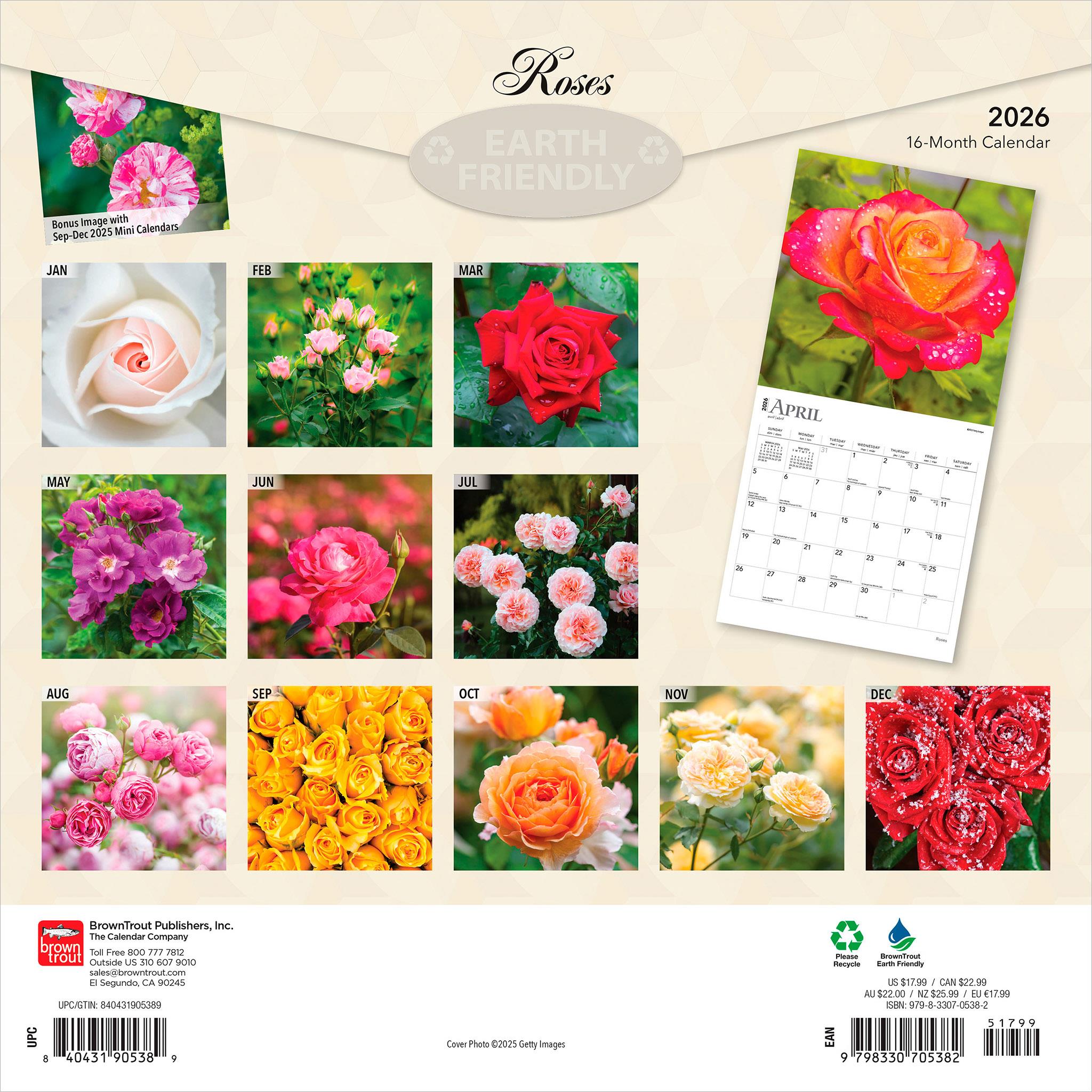 Roses 2026 Wall Calendar - Online Exclusive