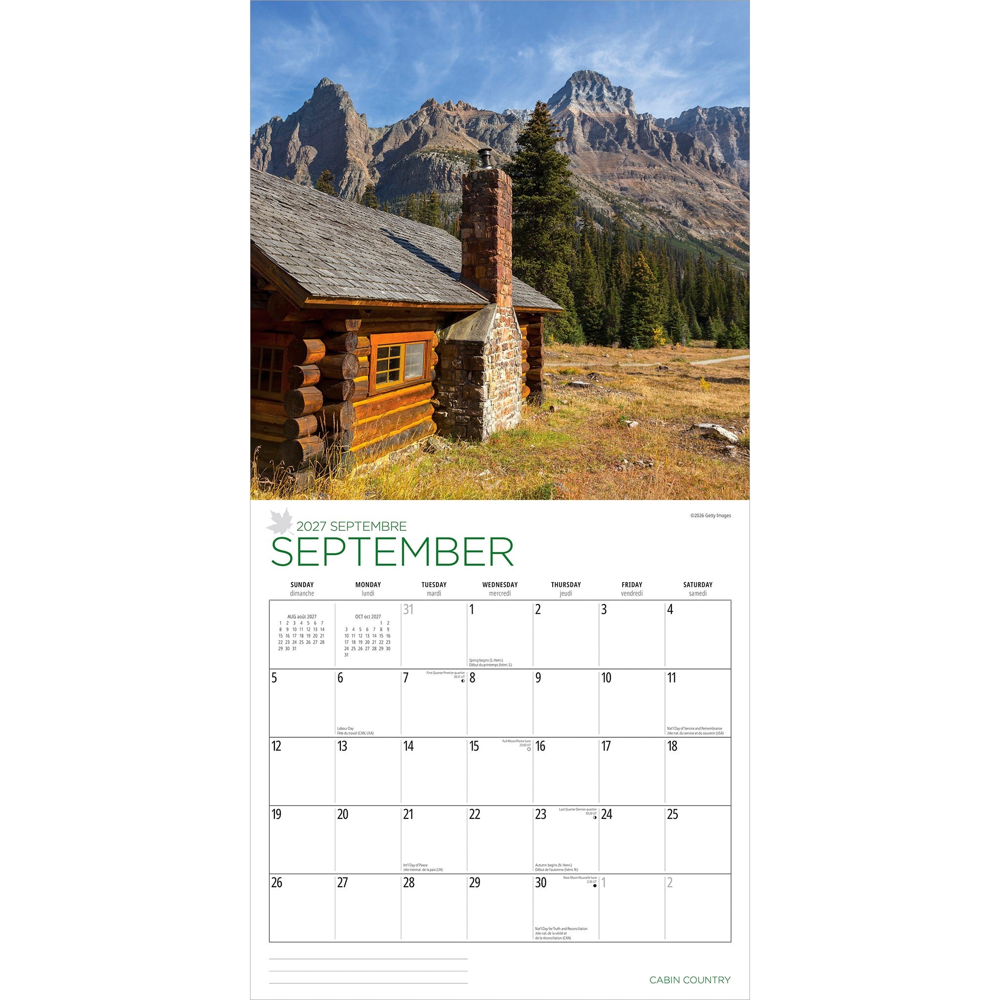 Cabin Country 2027 Wall Calendar